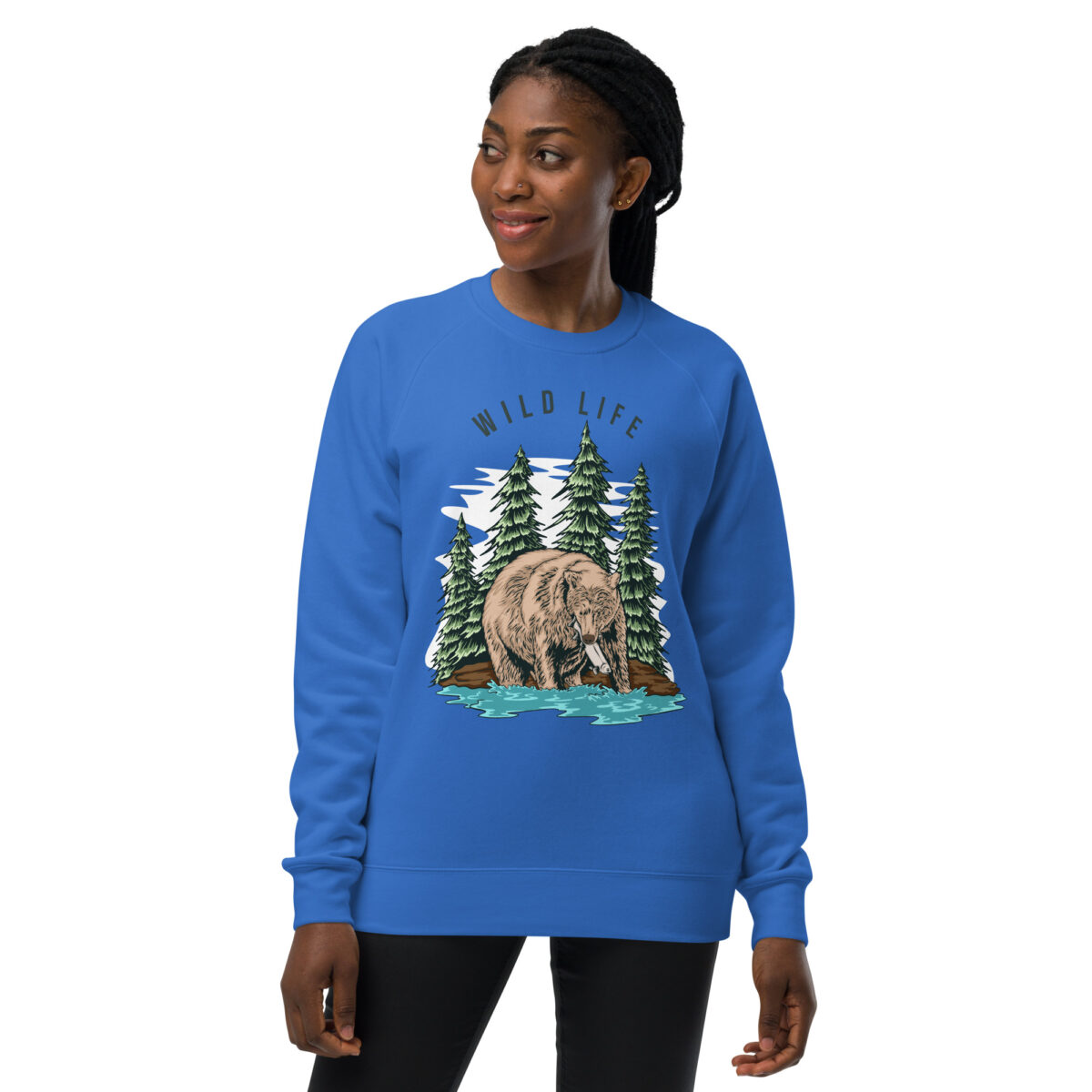 unisex raglan sweatshirt bright royal front 643d3a1528472