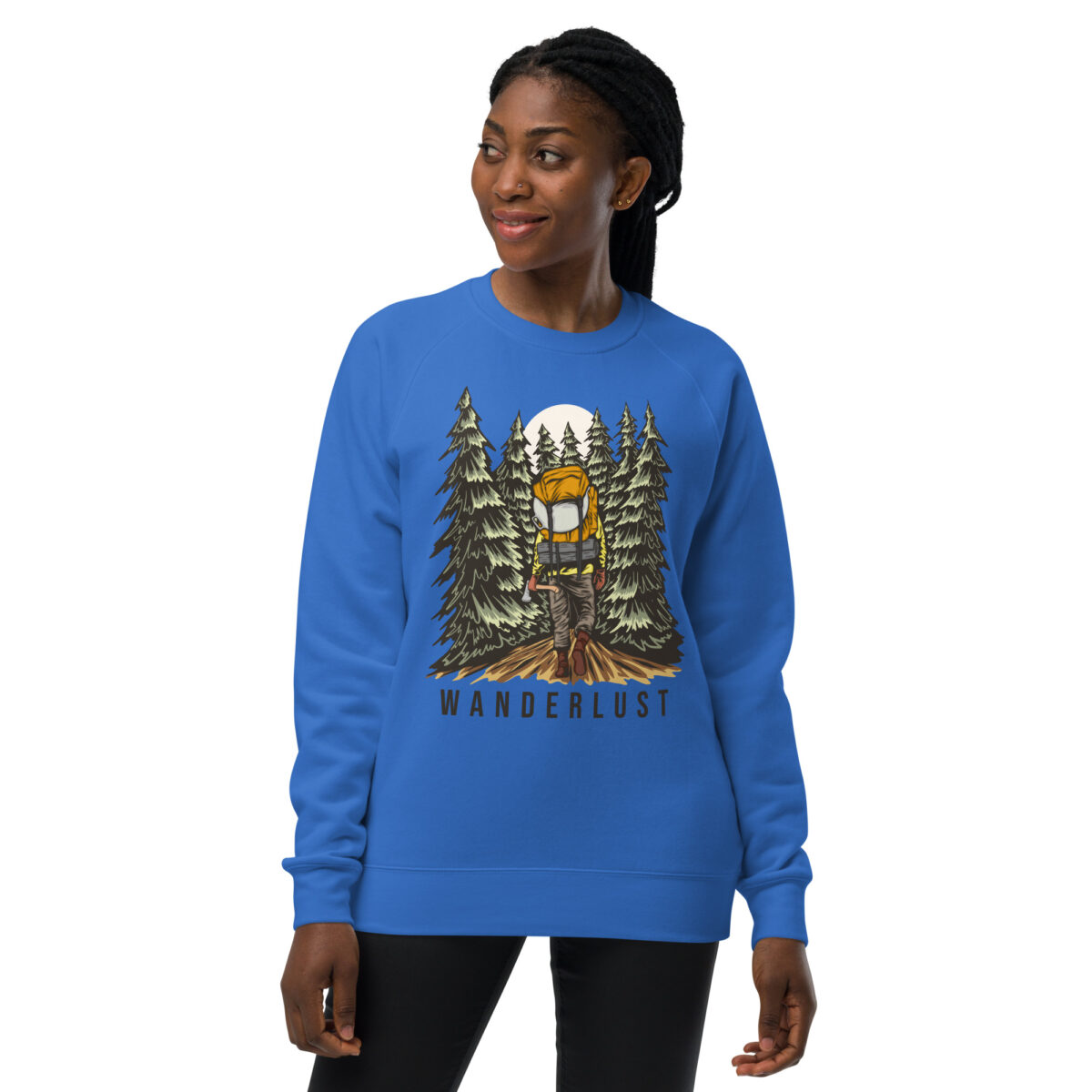 unisex raglan sweatshirt bright royal front 643d3aa679ecb