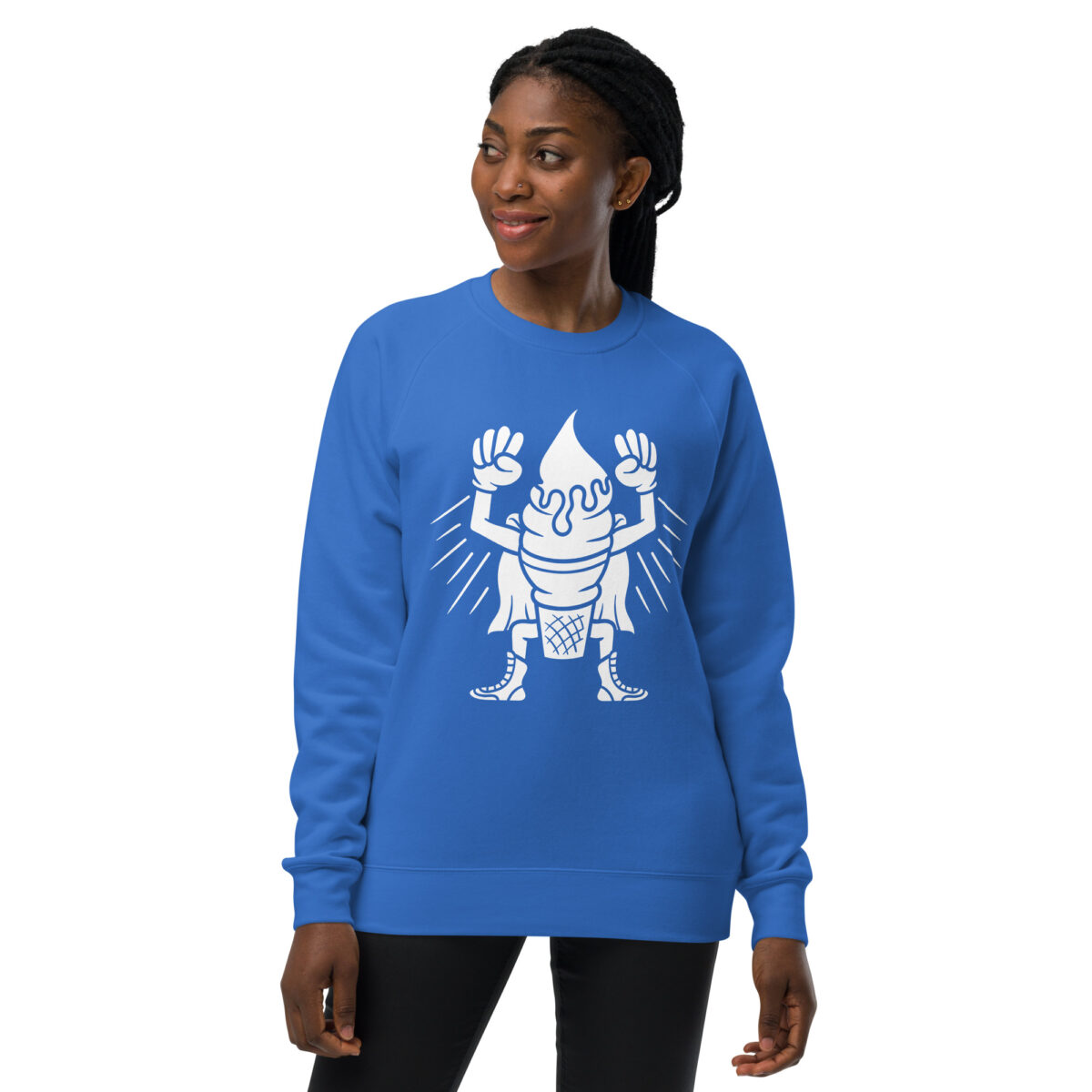 unisex raglan sweatshirt bright royal front 643d41b927218