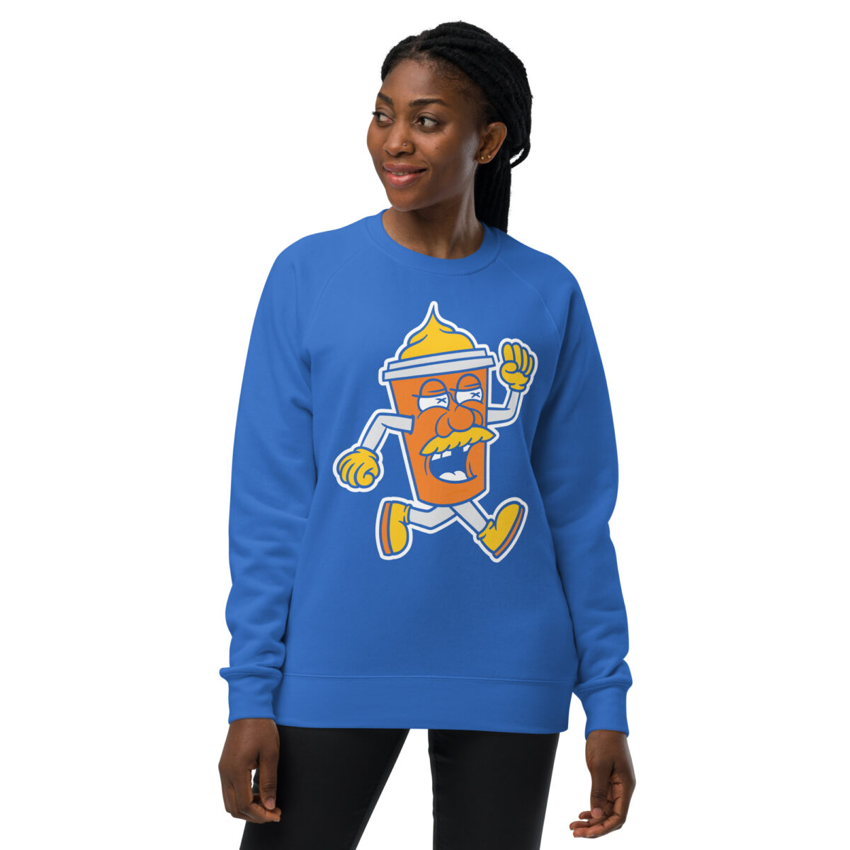 unisex raglan sweatshirt bright royal front 643d43daa3d50