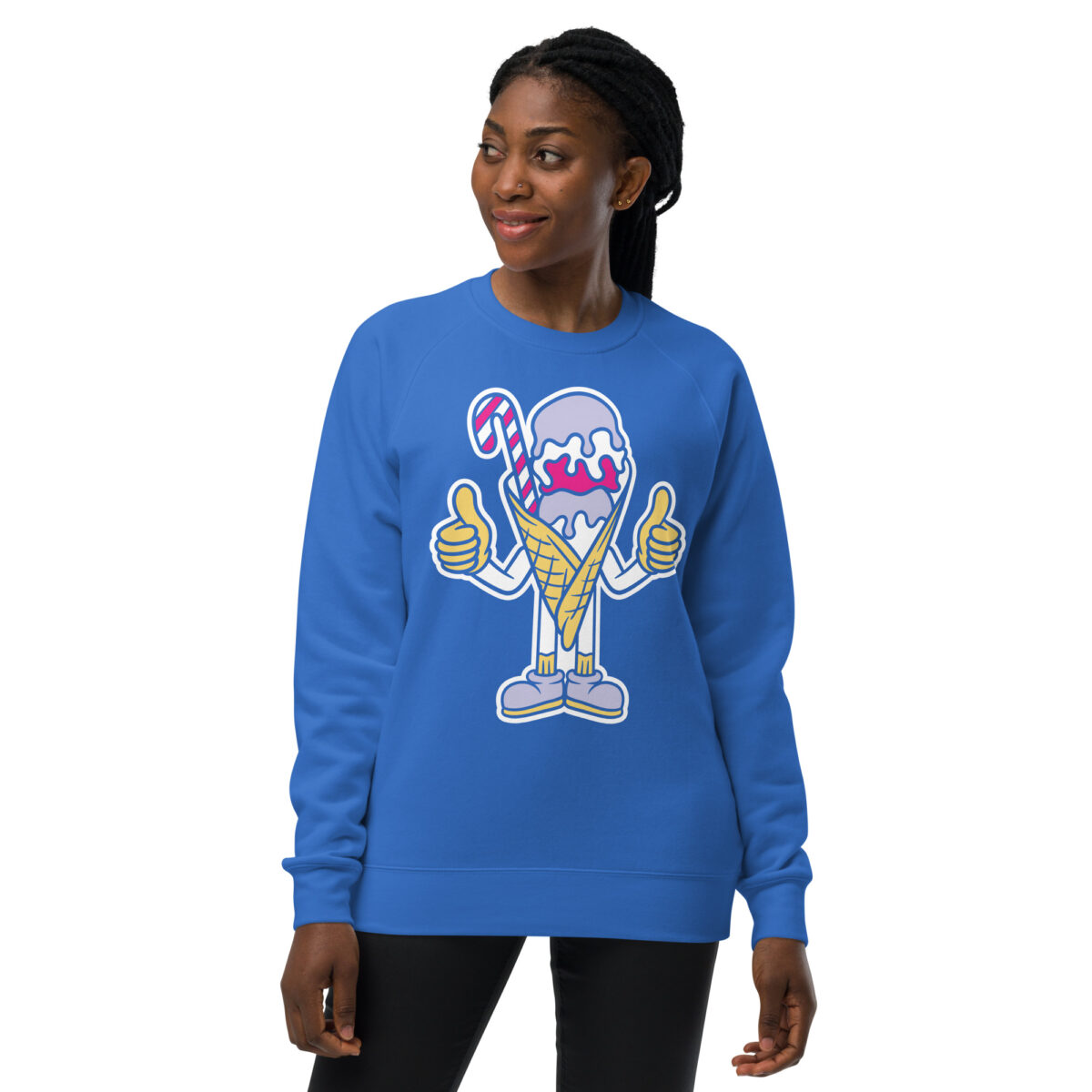 unisex raglan sweatshirt bright royal front 643d61e2d81fc