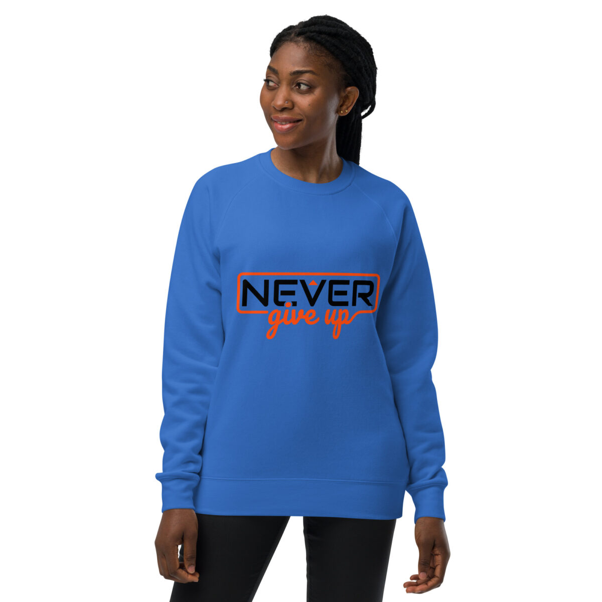 unisex raglan sweatshirt bright royal front 643d81e37a699