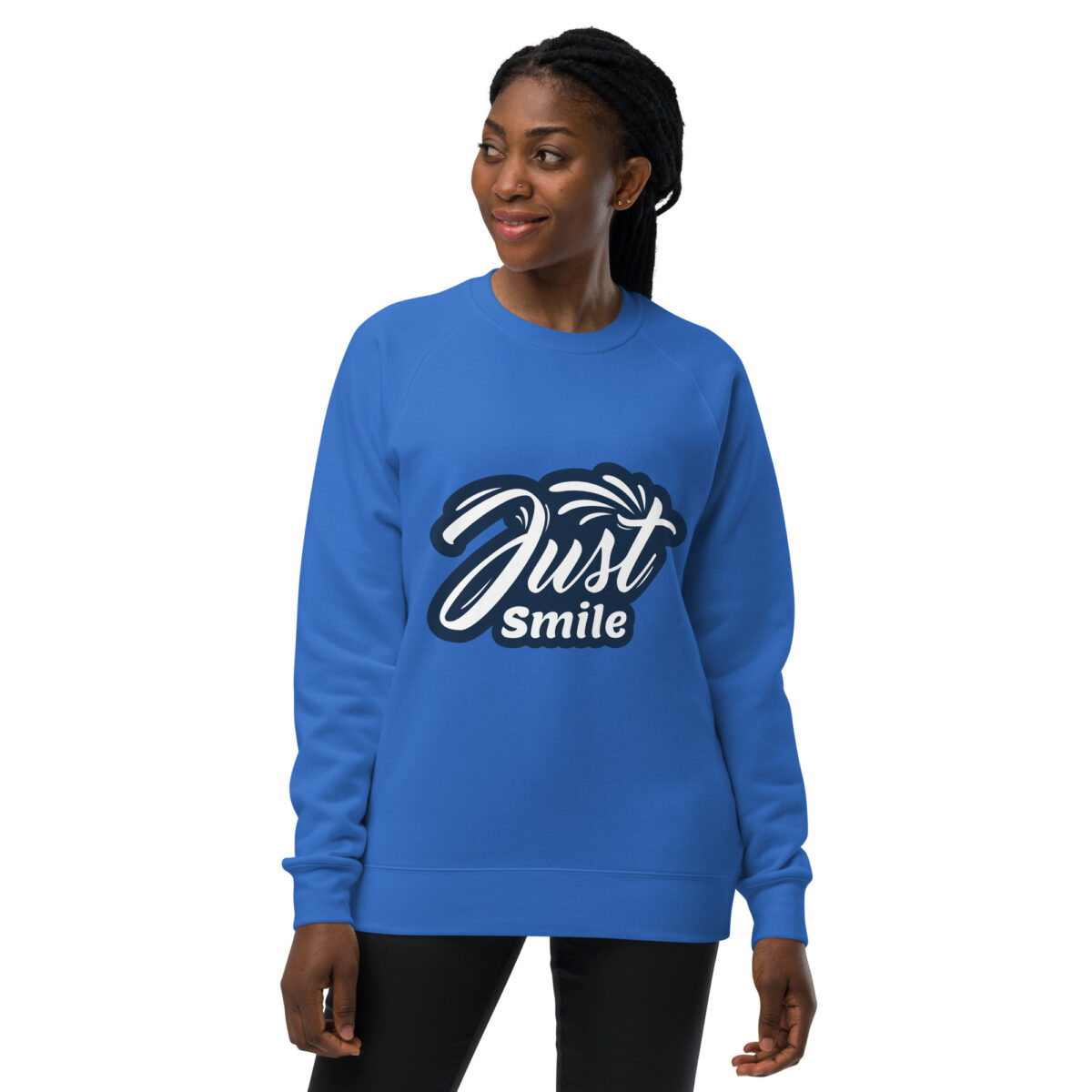 unisex raglan sweatshirt bright royal front 643d836df19a9