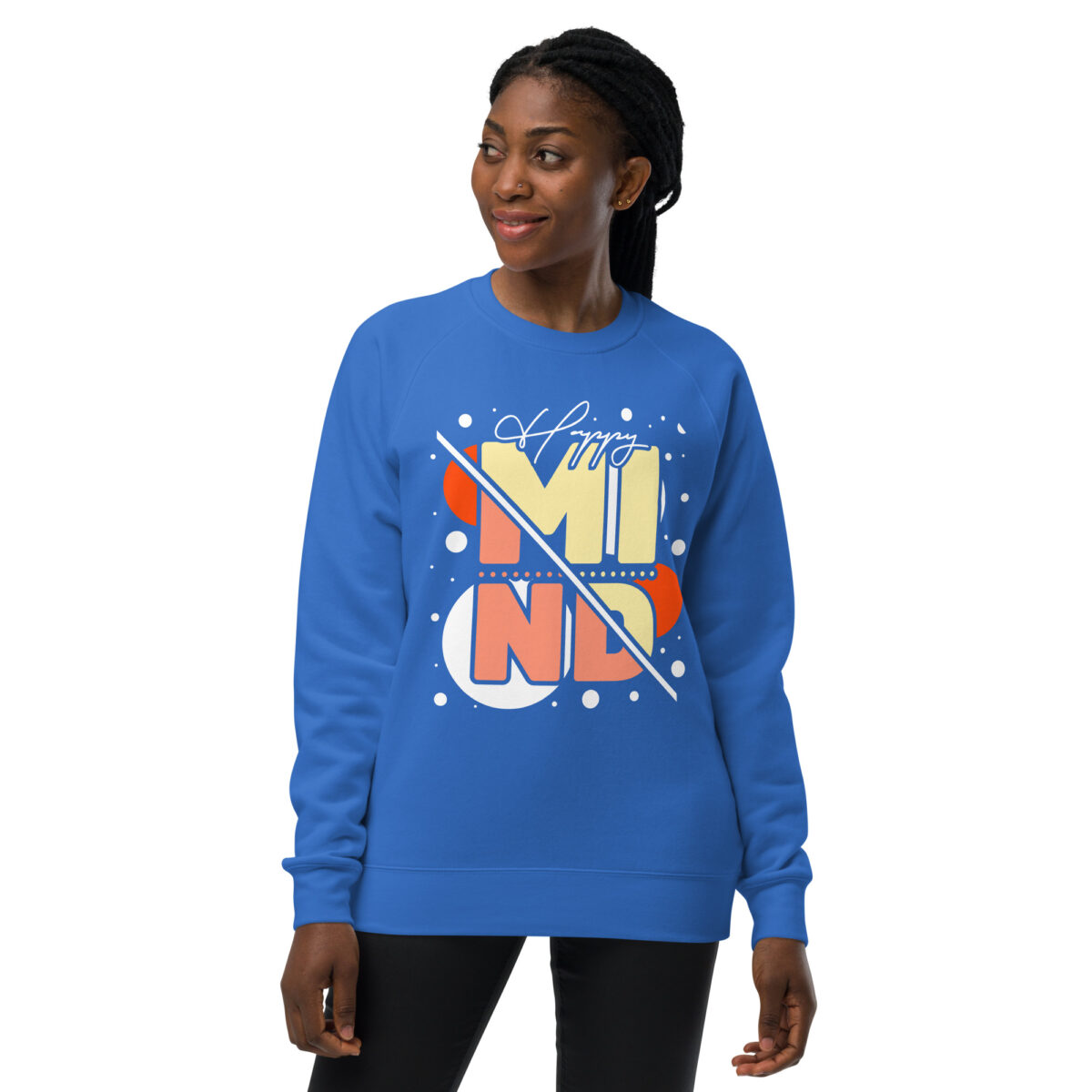 unisex raglan sweatshirt bright royal front 643d8449080d2