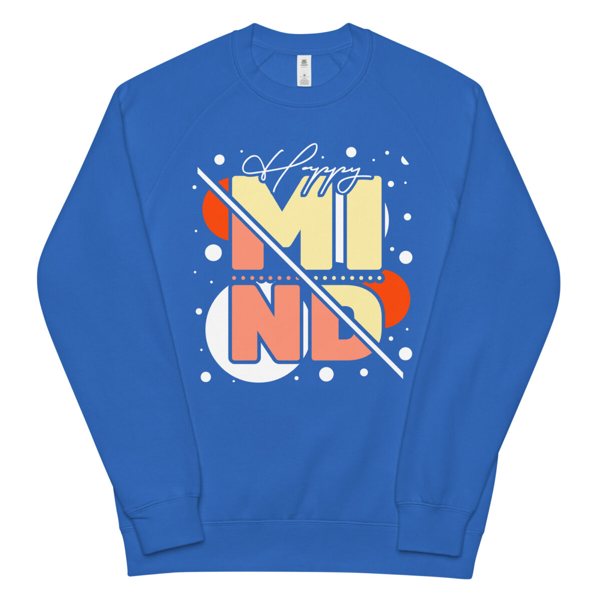 unisex raglan sweatshirt bright royal front 643d844908191