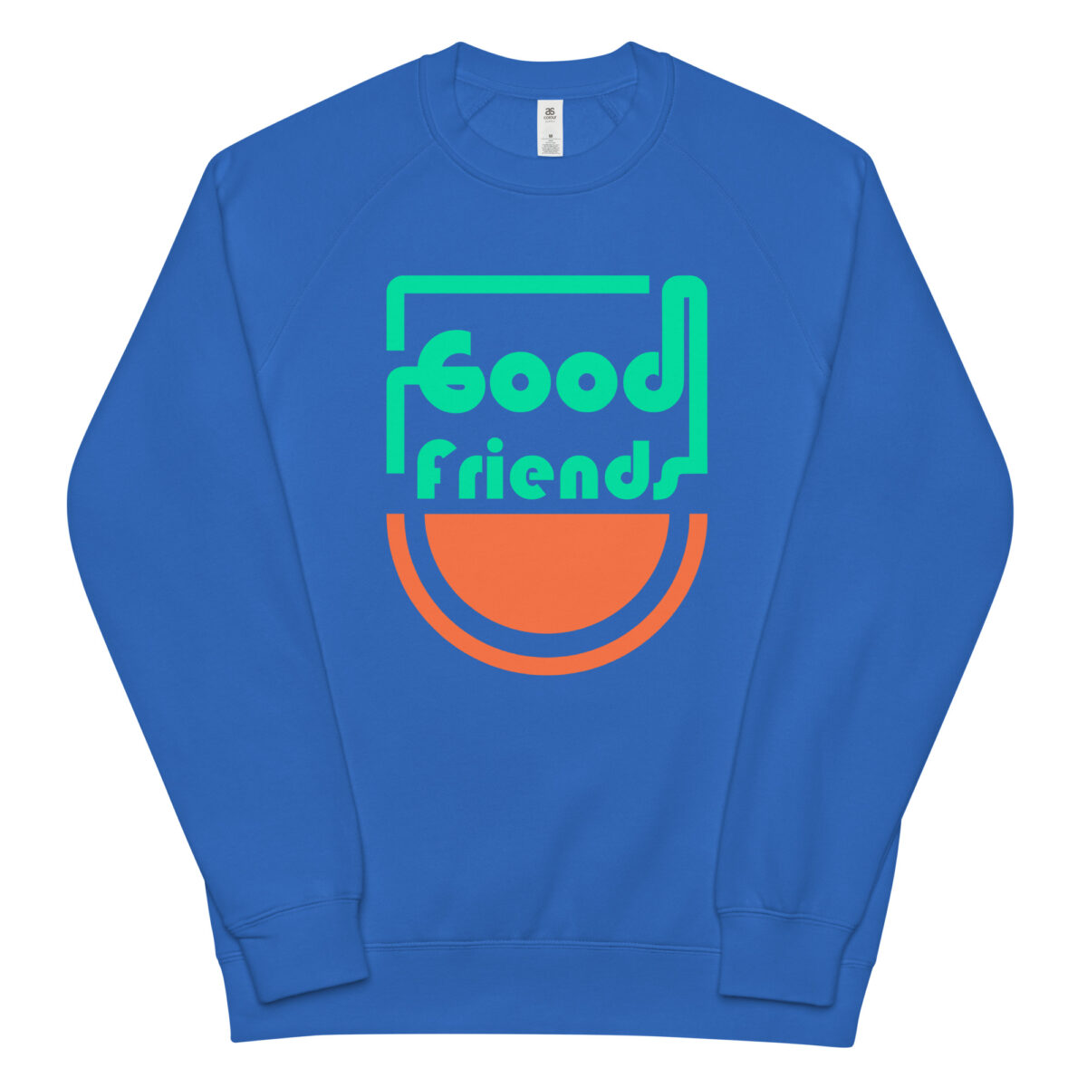 unisex raglan sweatshirt bright royal front 643d8523c8529