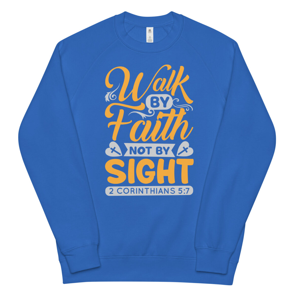 unisex raglan sweatshirt bright royal front 643e635e30797