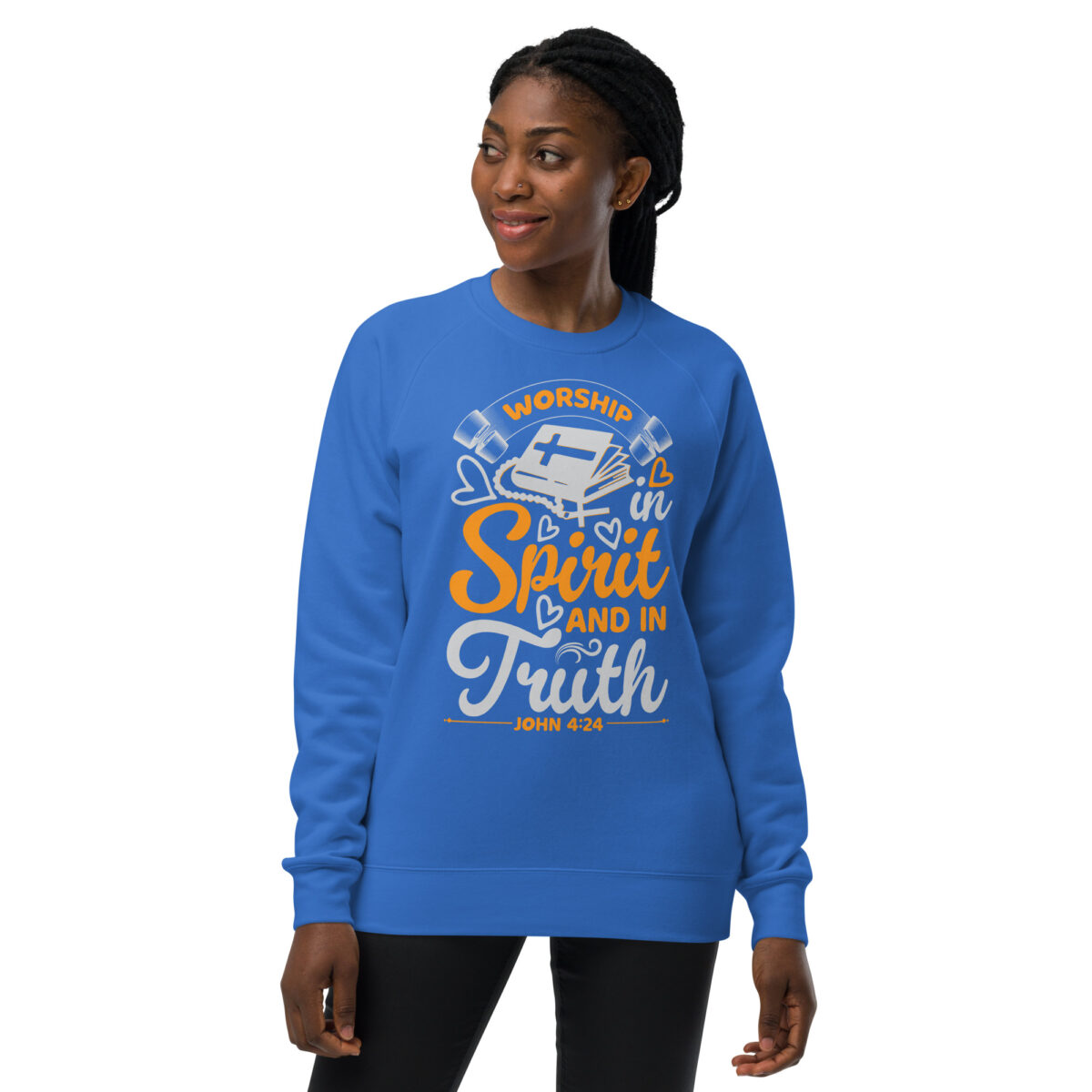 unisex raglan sweatshirt bright royal front 643e66827043f