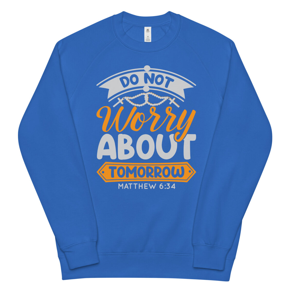 unisex raglan sweatshirt bright royal front 643e675a39118