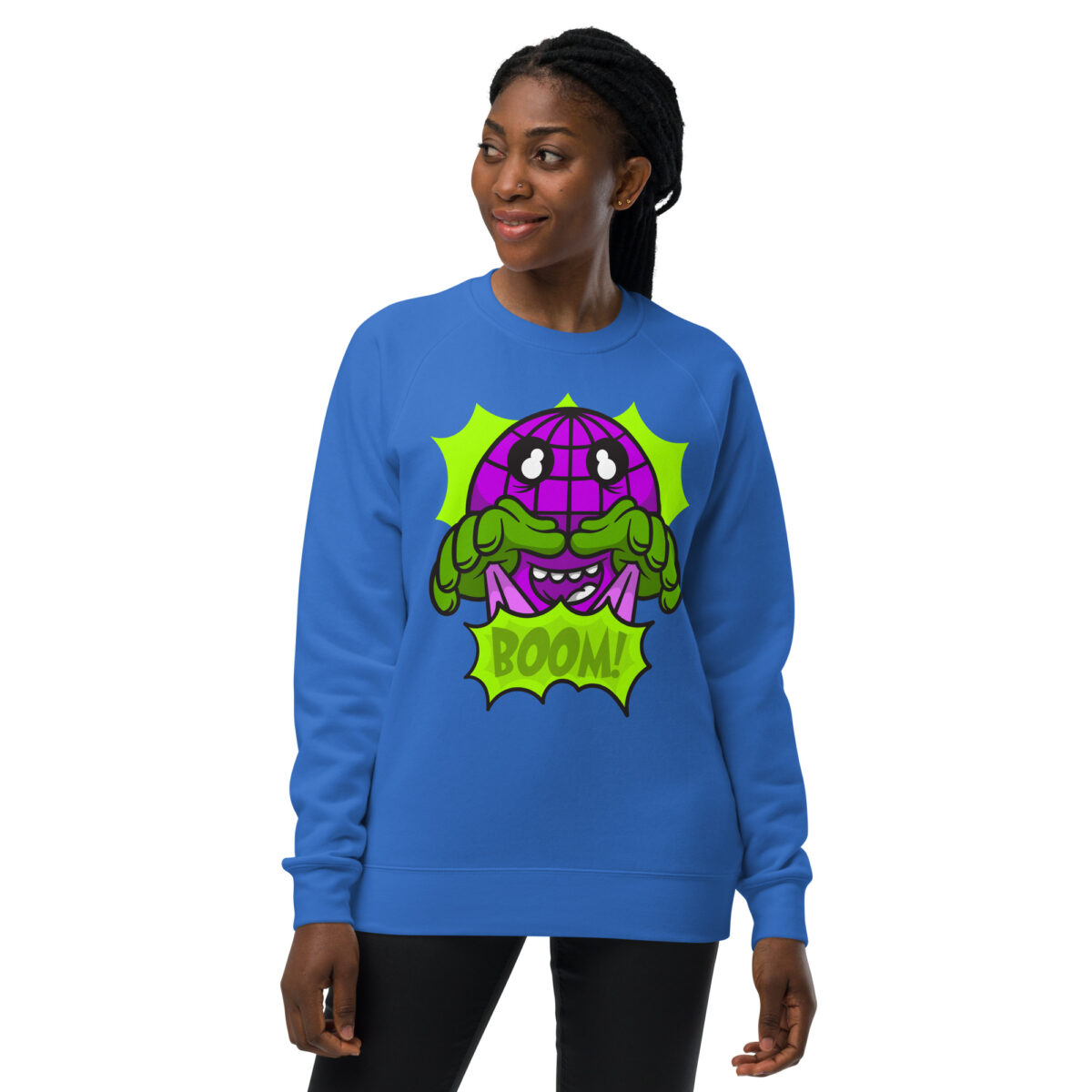 unisex raglan sweatshirt bright royal front 643e6e2255735