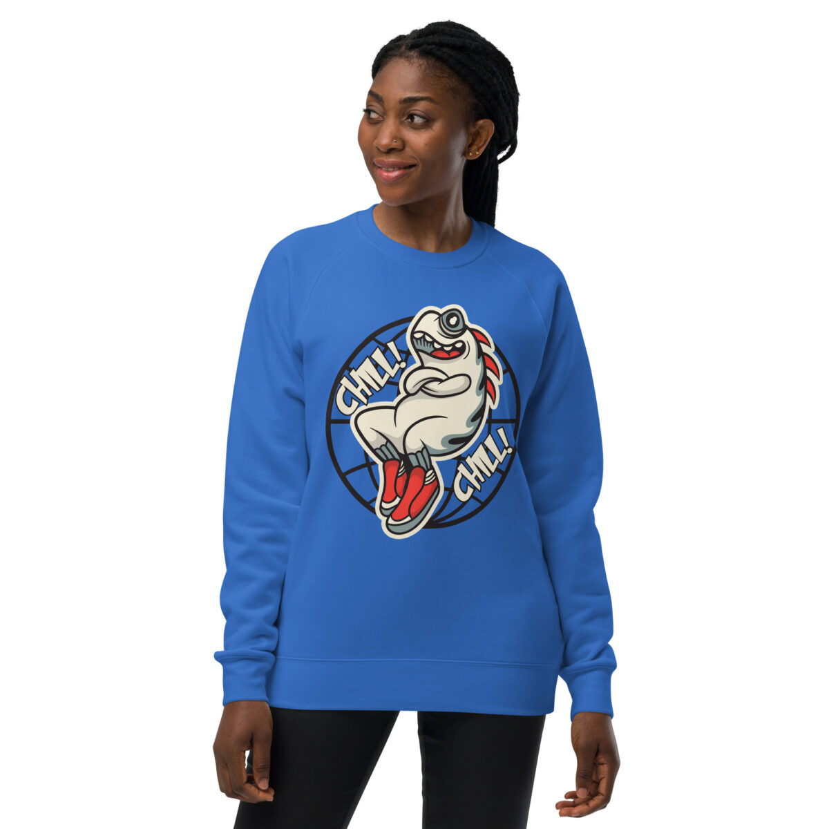 unisex raglan sweatshirt bright royal front 643e70a8591a1