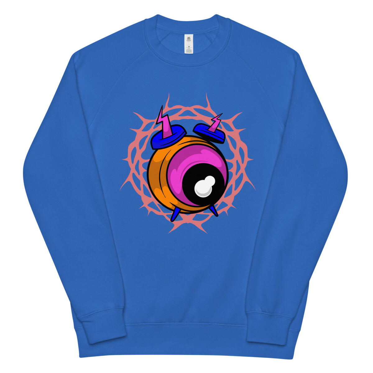 unisex raglan sweatshirt bright royal front 643e78264a0d4