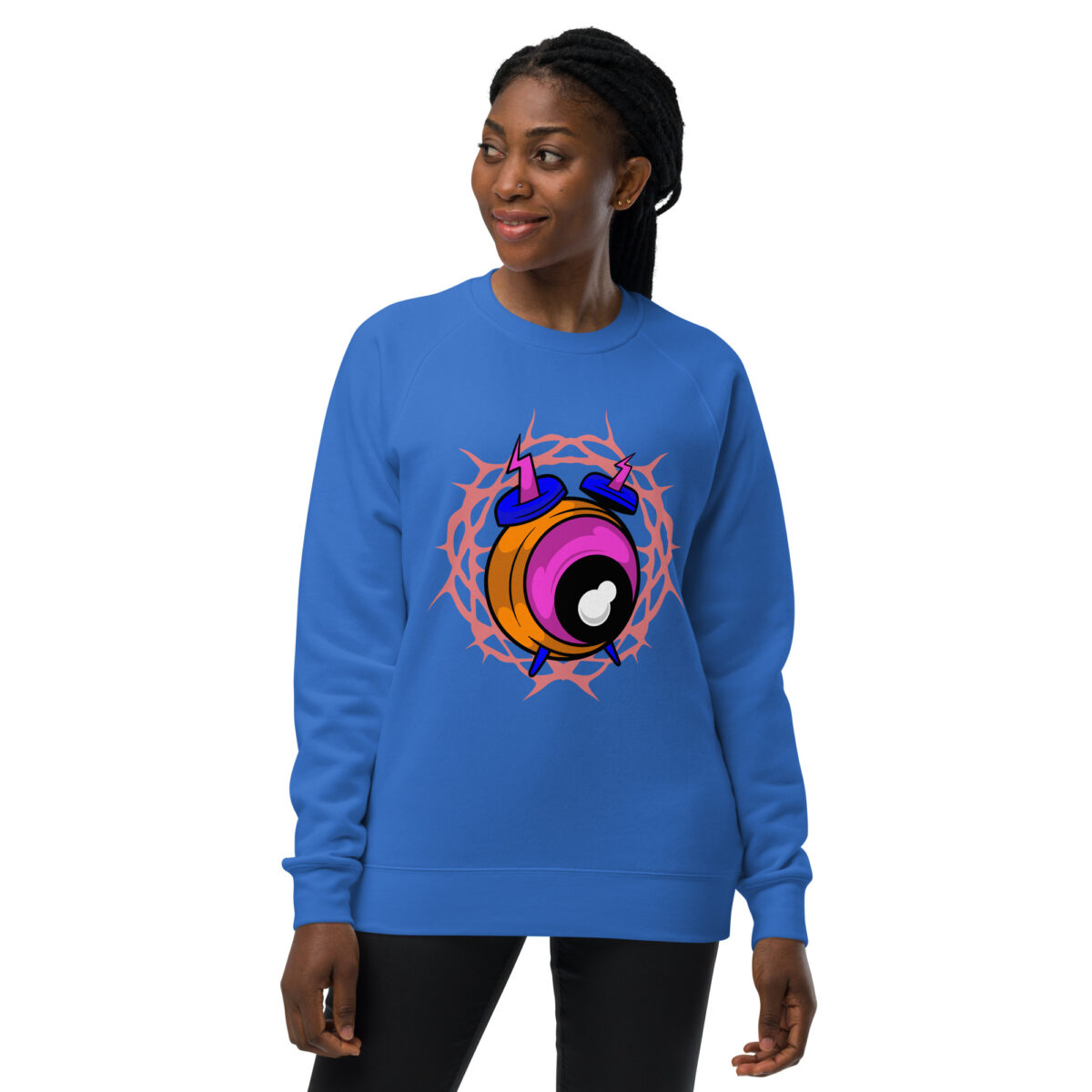 unisex raglan sweatshirt bright royal front 643e78264ce72