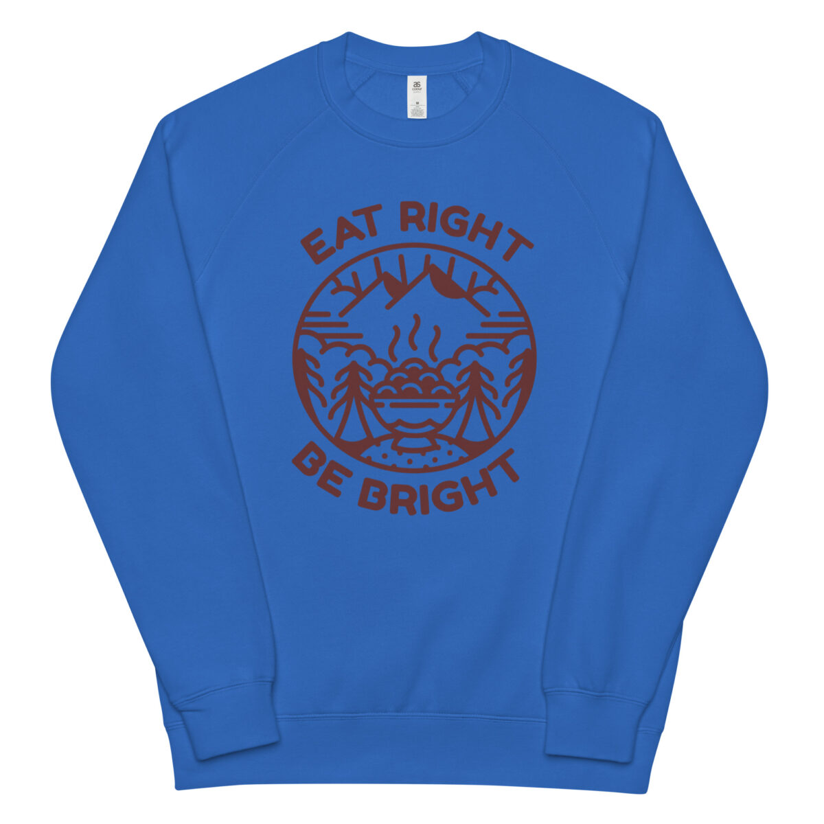 unisex raglan sweatshirt bright royal front 643fb5d370d4b