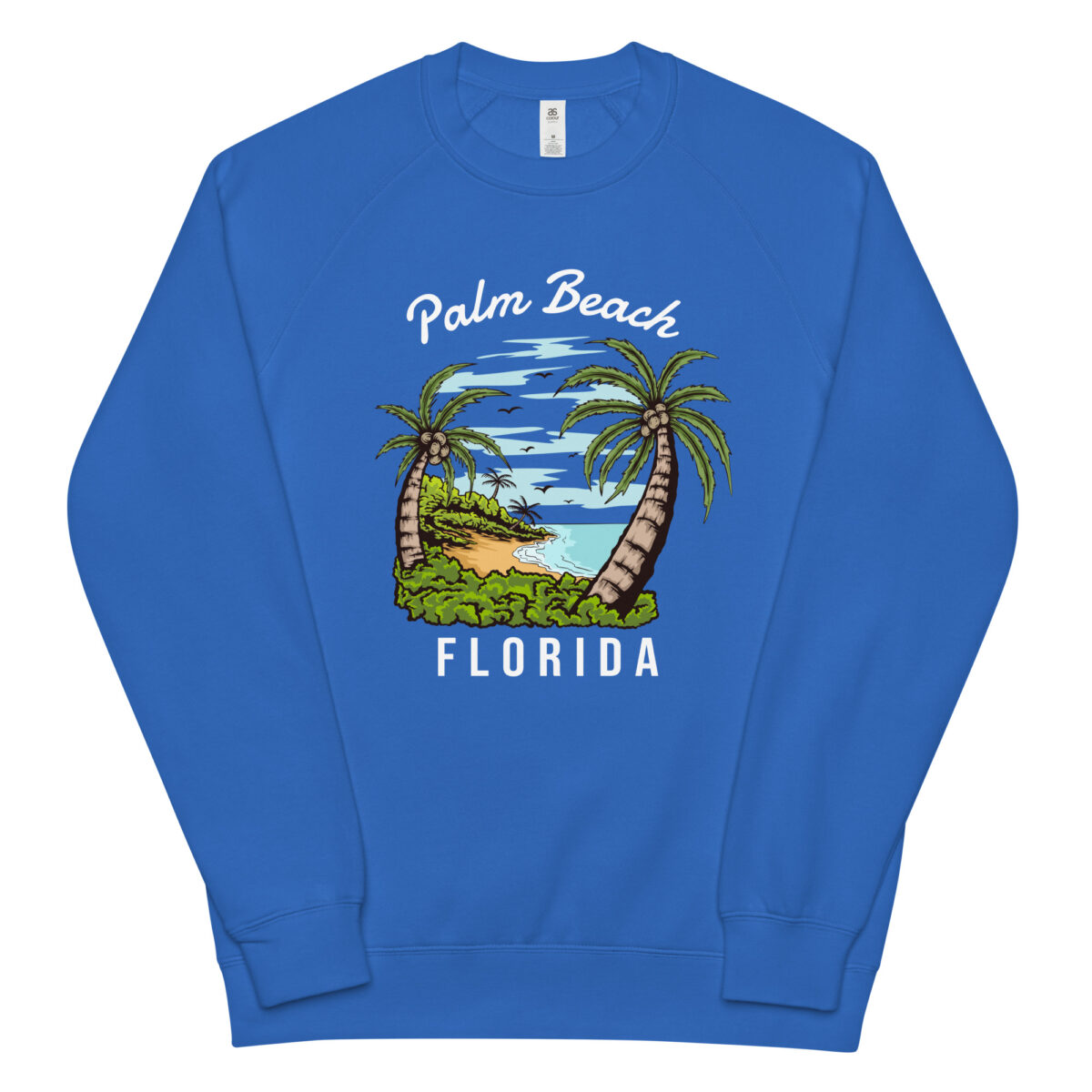 unisex raglan sweatshirt bright royal front 643fbd31560f8