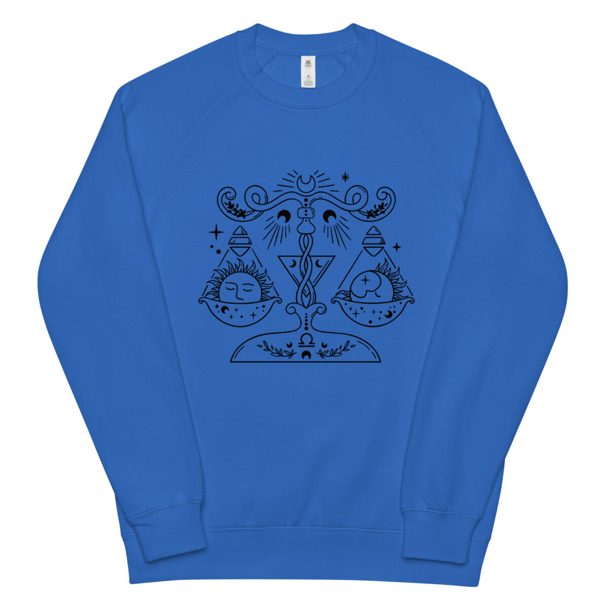 unisex raglan sweatshirt bright royal front 643ffa4eae014