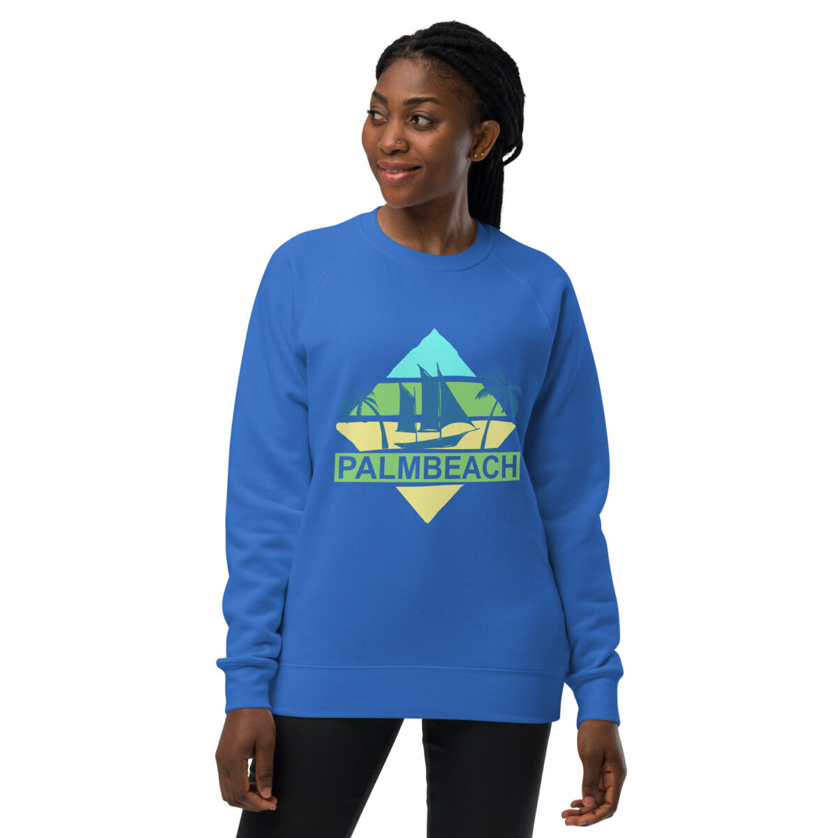 unisex raglan sweatshirt bright royal front 6440057054e7e