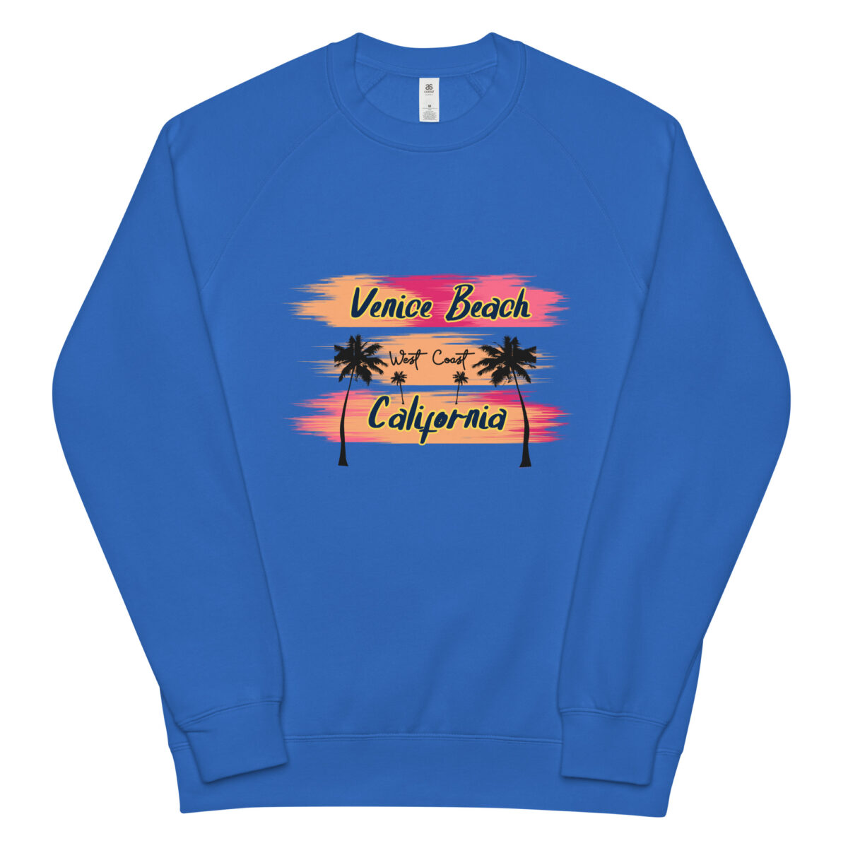 unisex raglan sweatshirt bright royal front 64400a4241443