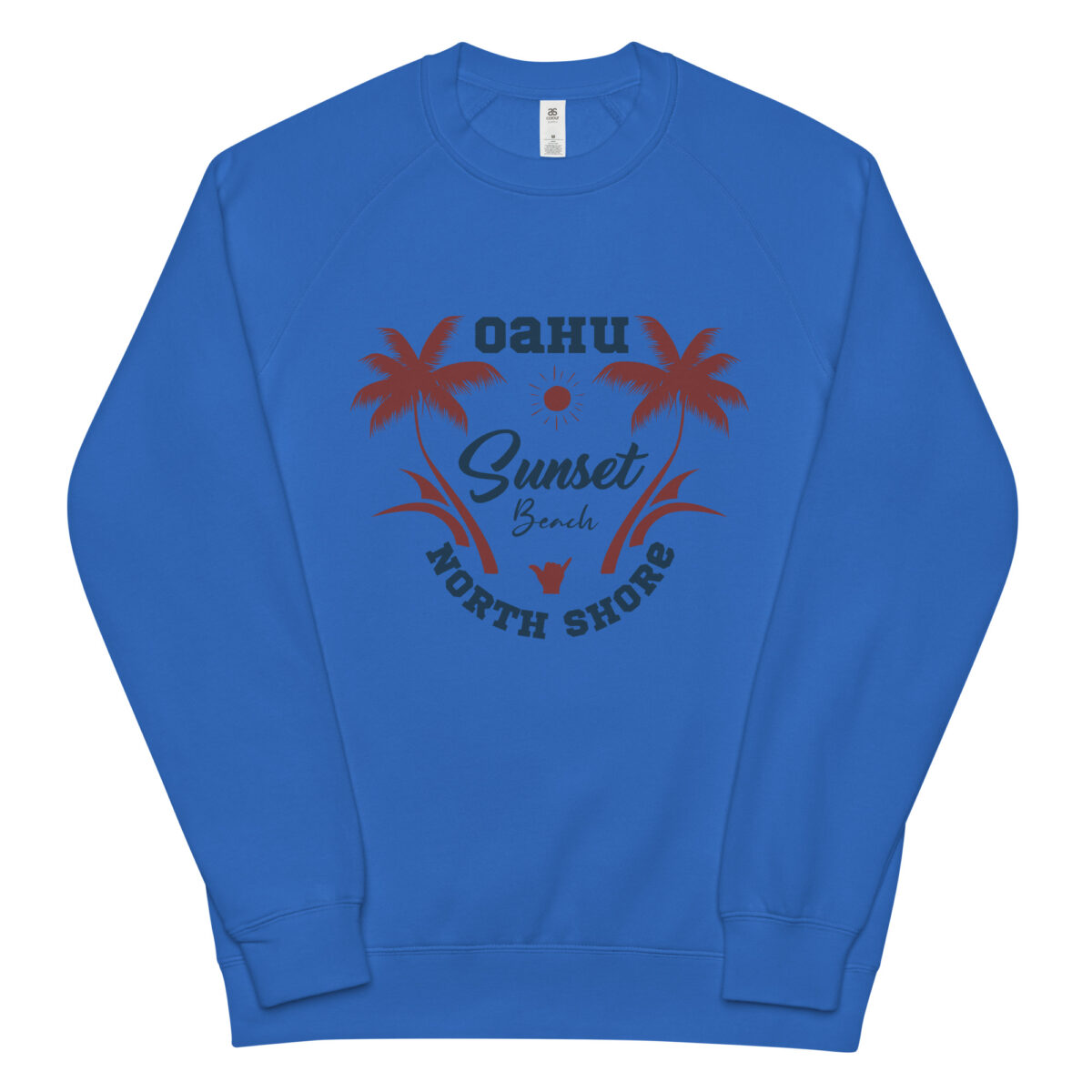 unisex raglan sweatshirt bright royal front 6440108604cf8