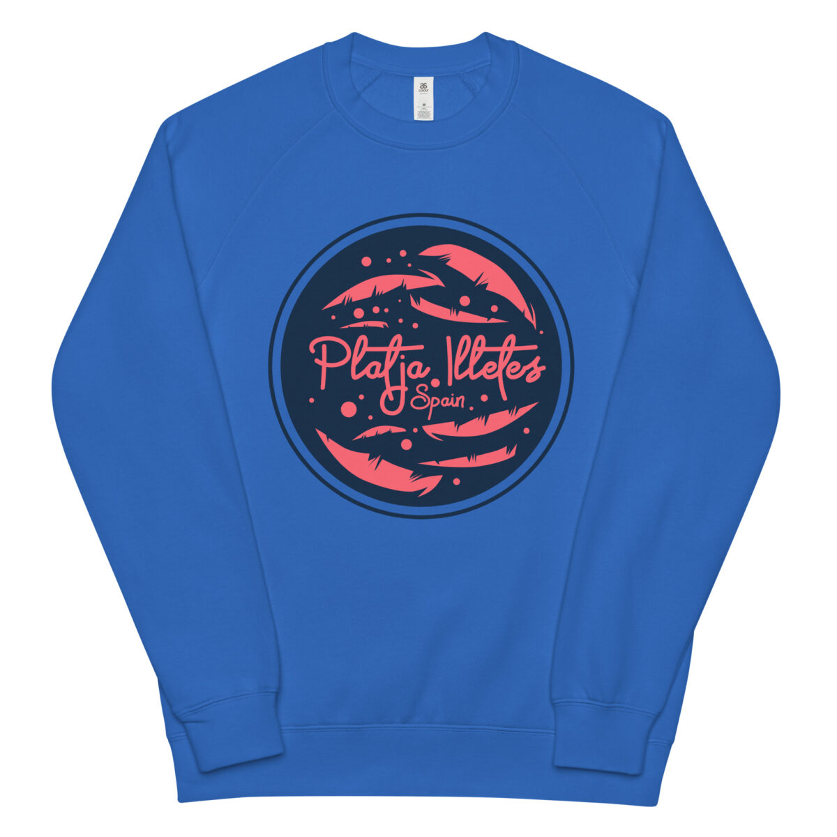 unisex raglan sweatshirt bright royal front 6440155e5ec3c