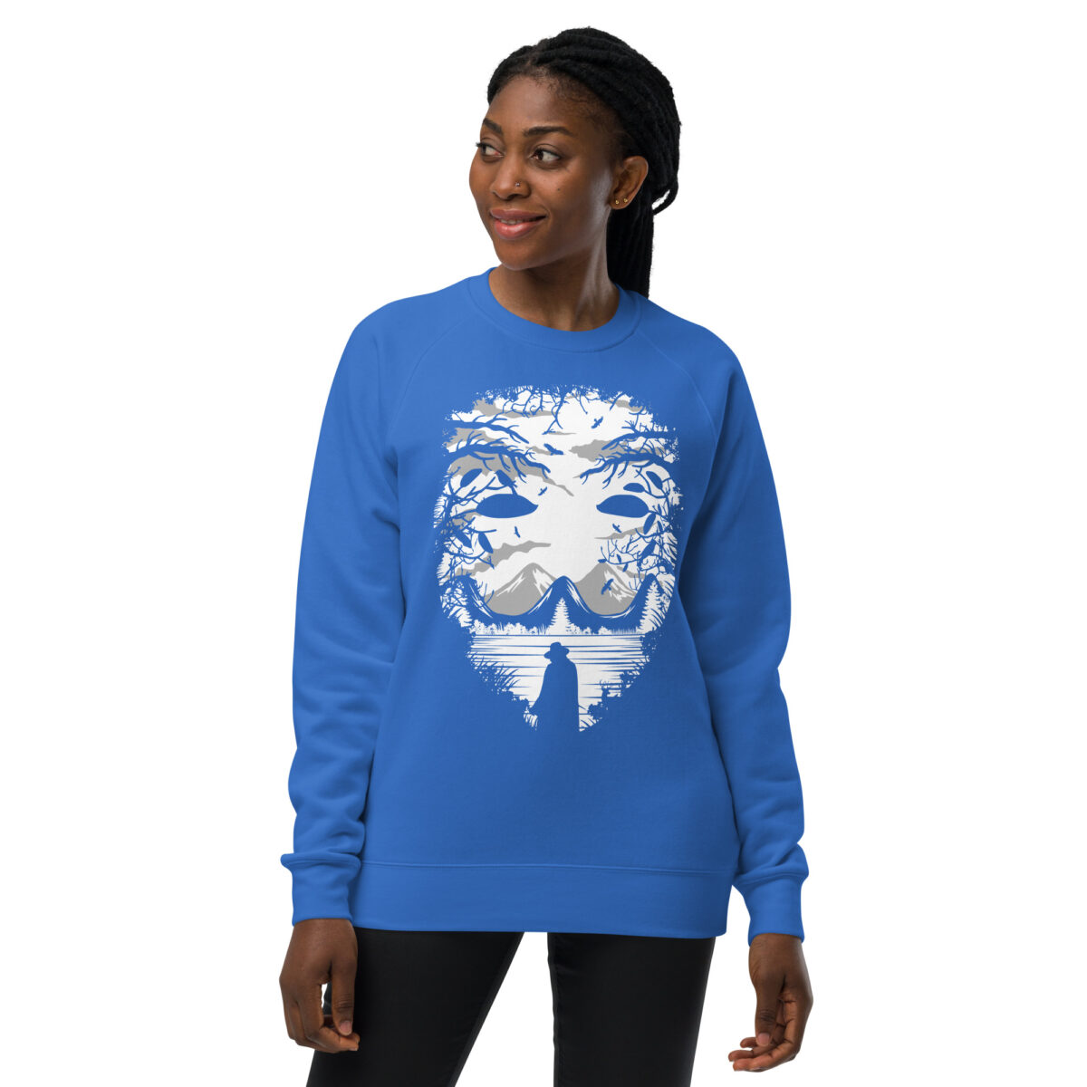 unisex raglan sweatshirt bright royal front 64412b72448ec