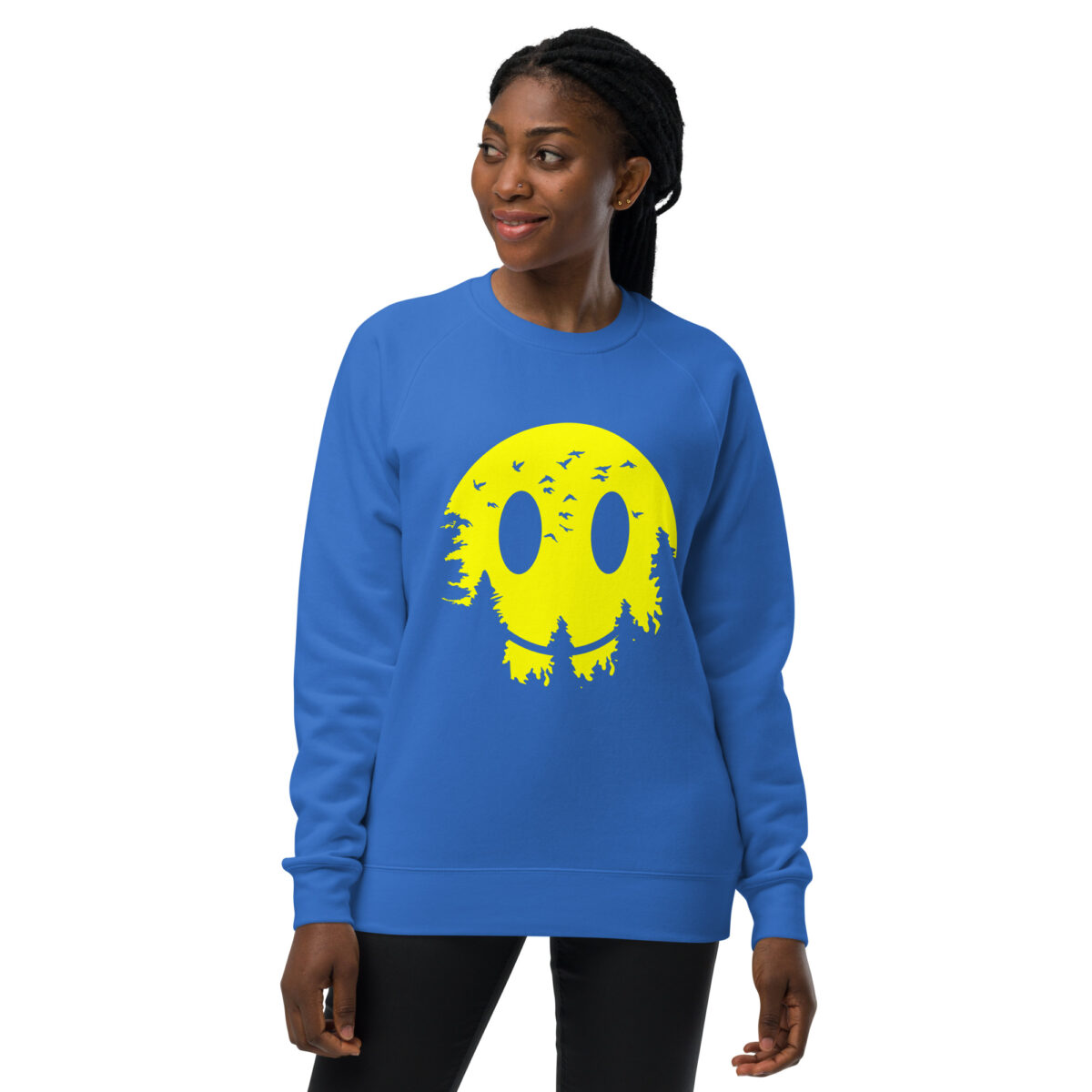 unisex raglan sweatshirt bright royal front 64412fd532f49