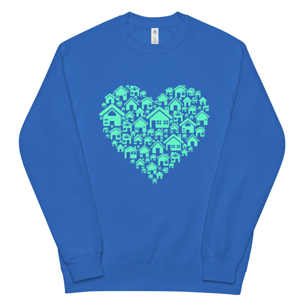 unisex raglan sweatshirt bright royal front 64413e4c35cad