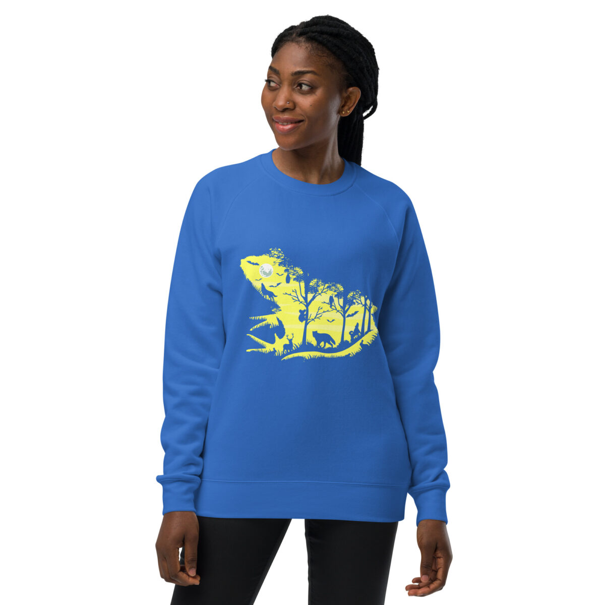 unisex raglan sweatshirt bright royal front 64415e3e96d5c