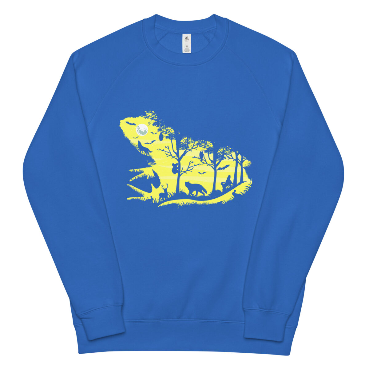 unisex raglan sweatshirt bright royal front 64415e3e96fc5