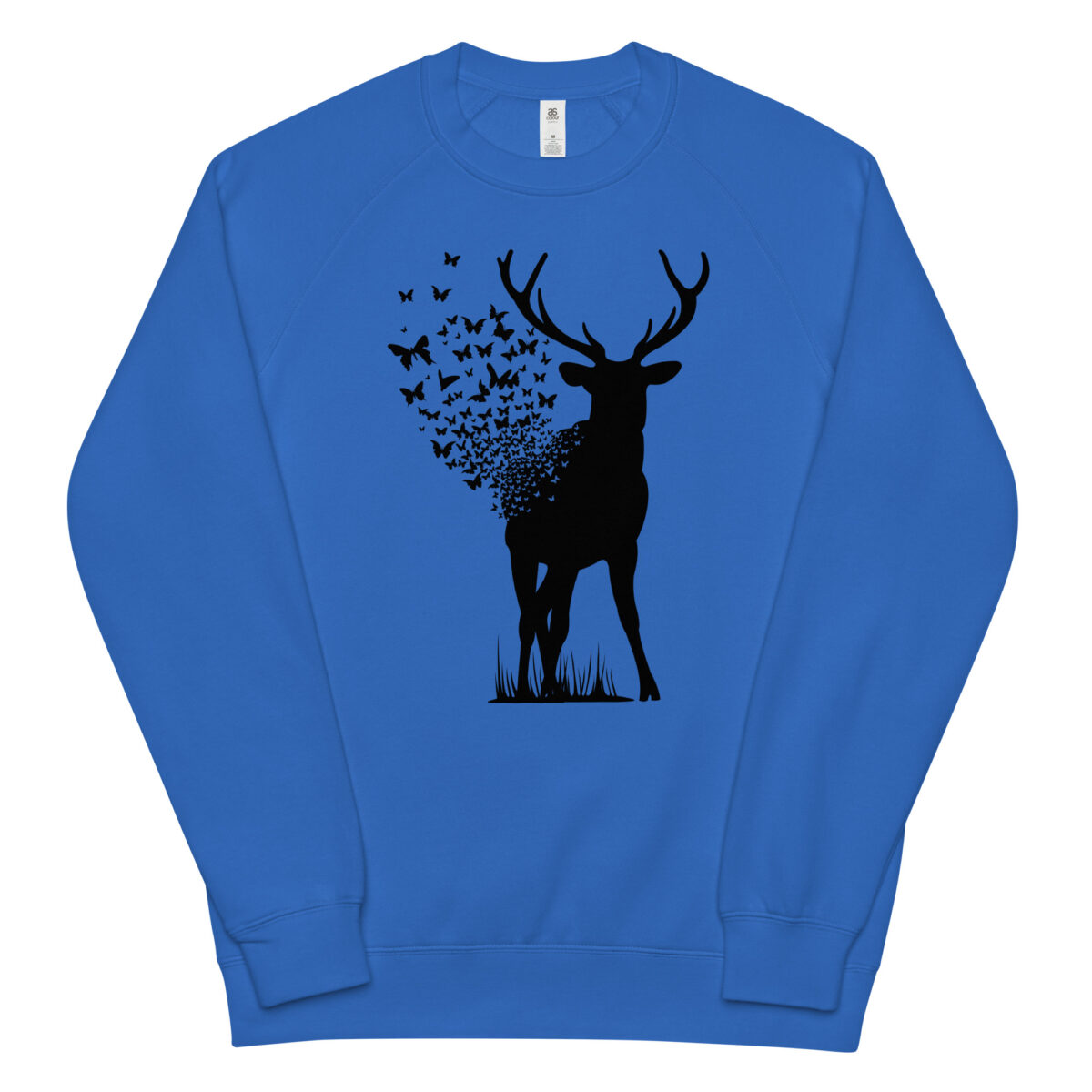 unisex raglan sweatshirt bright royal front 644167c026672