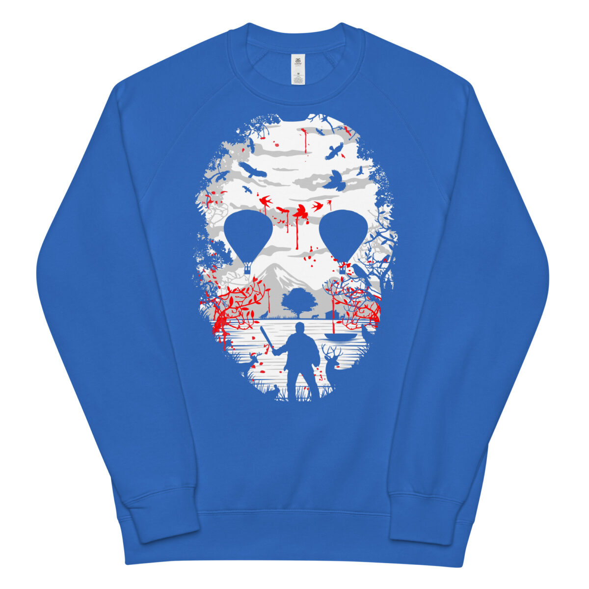 unisex raglan sweatshirt bright royal front 64416b82b408e