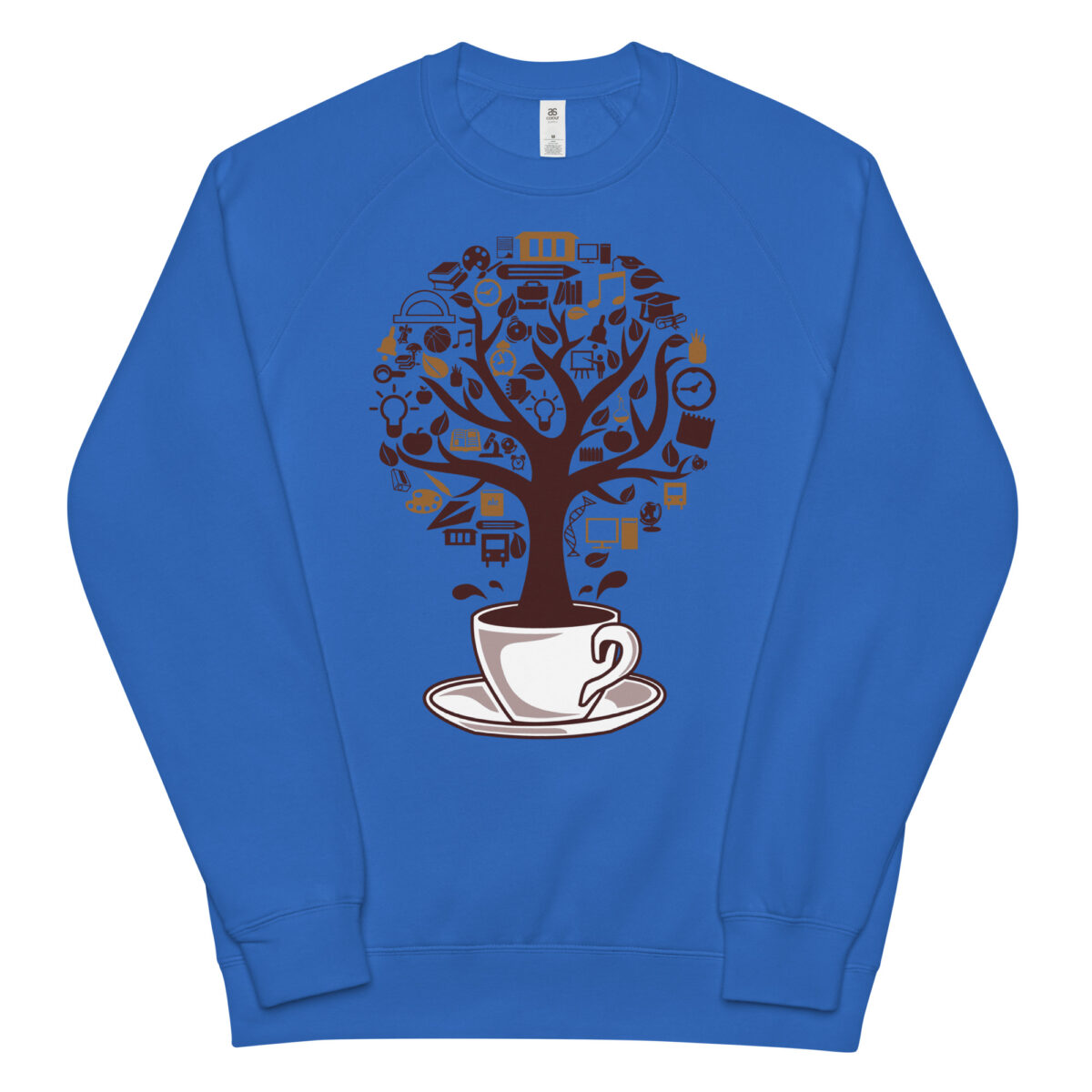 unisex raglan sweatshirt bright royal front 64416d442a62f