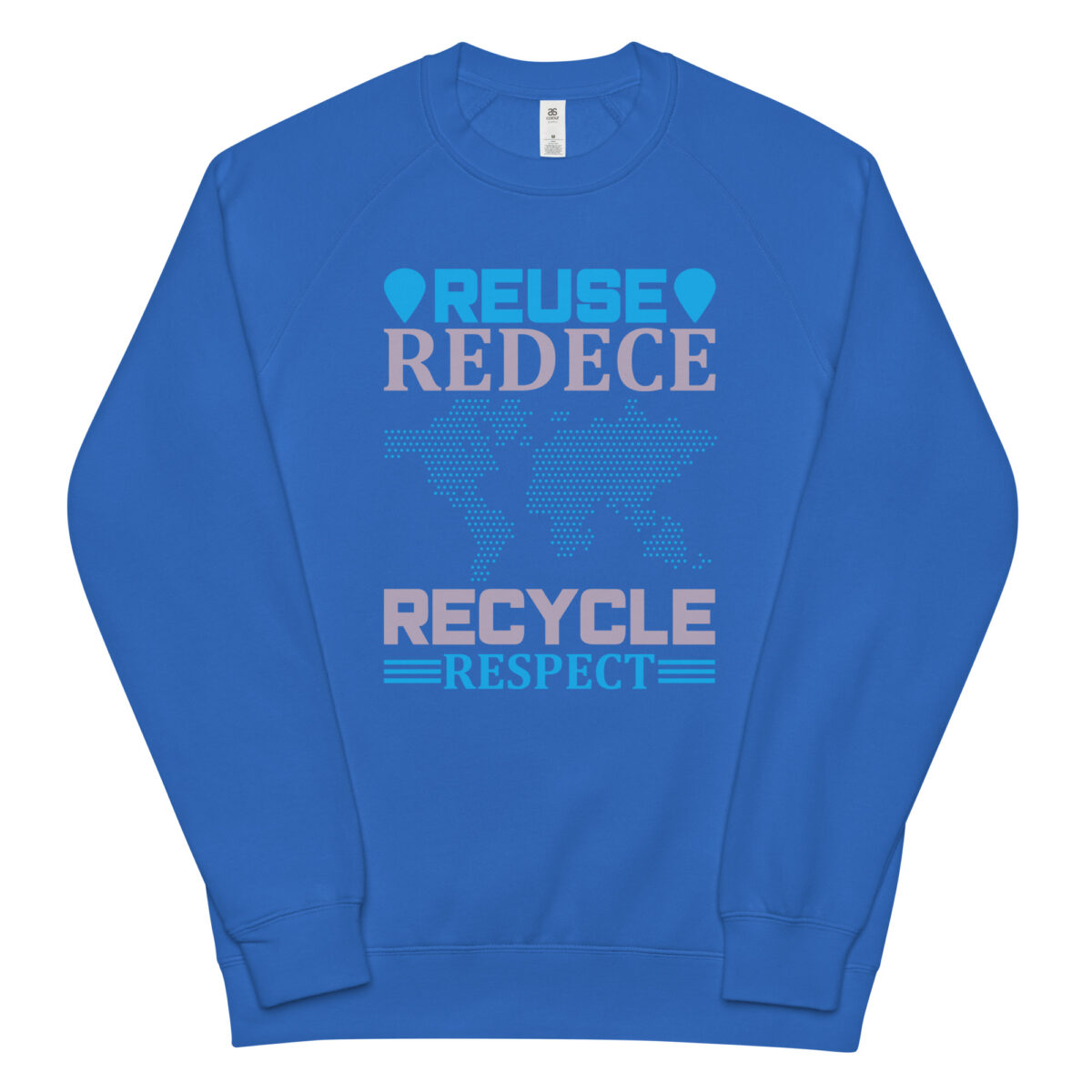 unisex raglan sweatshirt bright royal front 64426579aa1d0