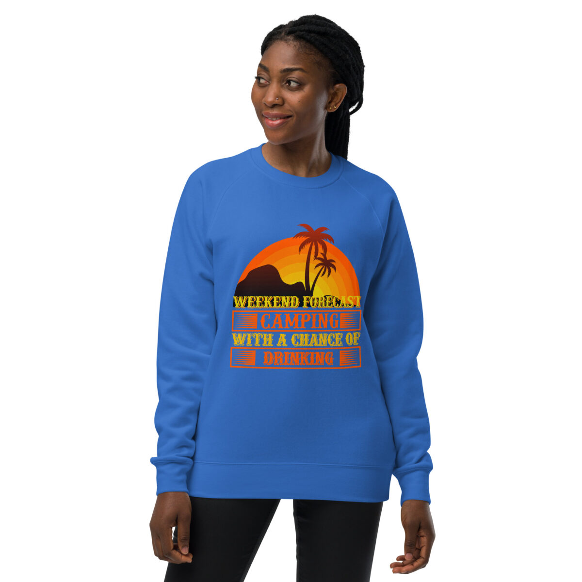 unisex raglan sweatshirt bright royal front 64427164eb2ea