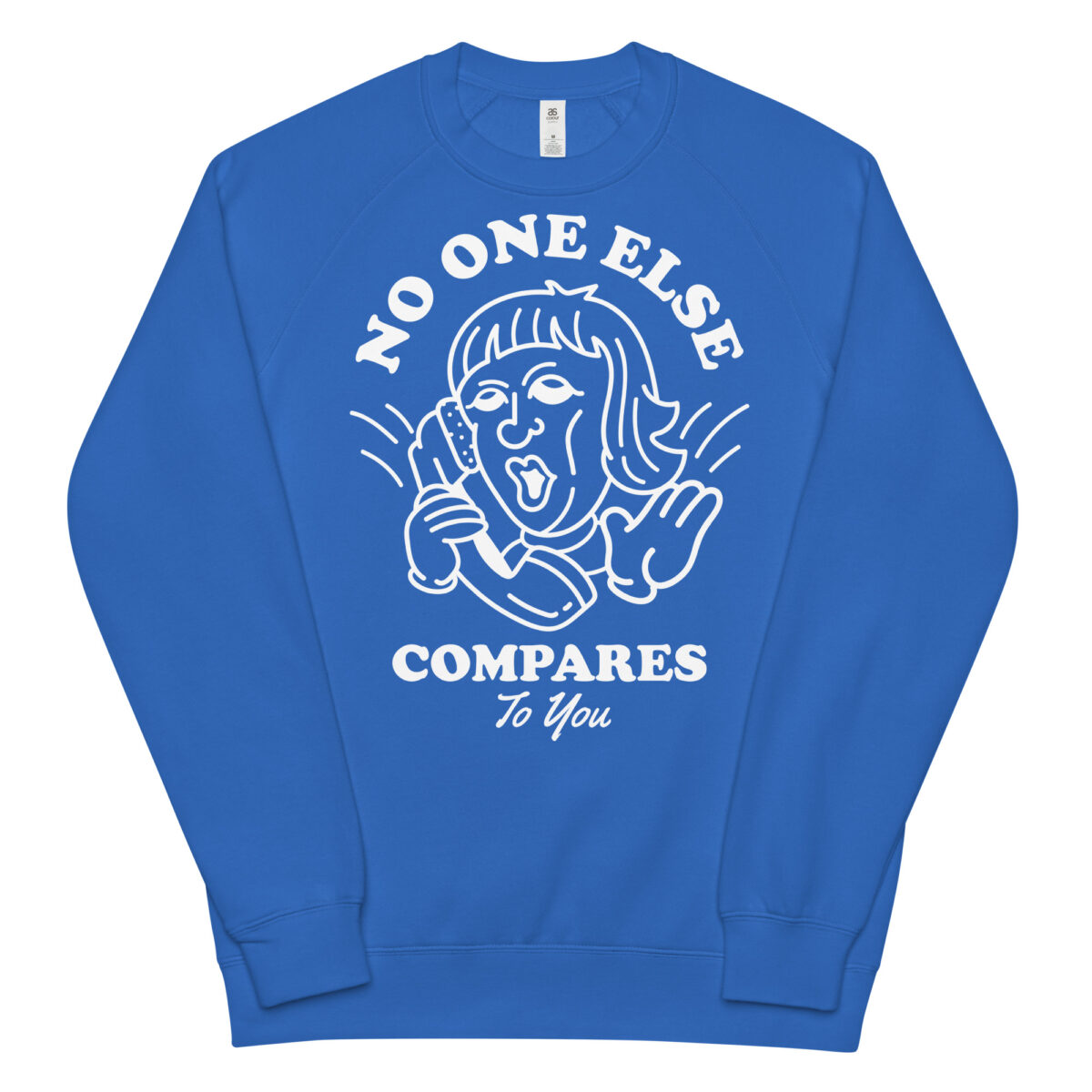 unisex raglan sweatshirt bright royal front 6442a9edf07f6