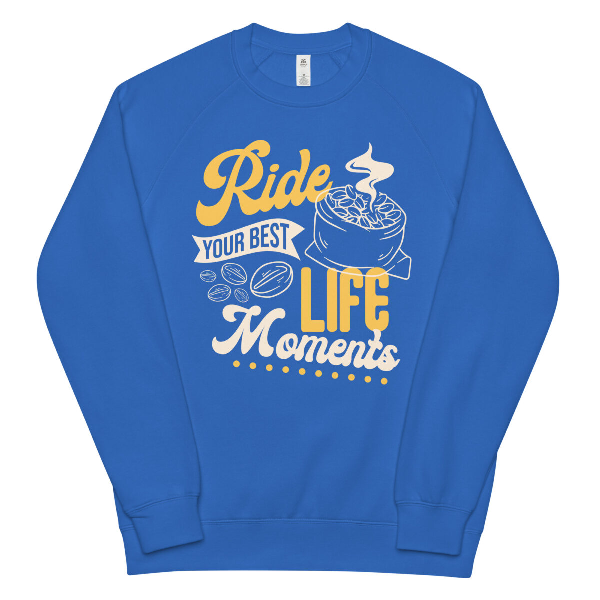 unisex raglan sweatshirt bright royal front 6442b00e2b6e6