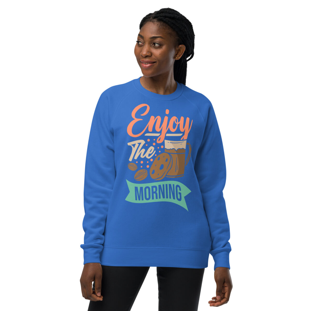 unisex raglan sweatshirt bright royal front 6442b519746a4