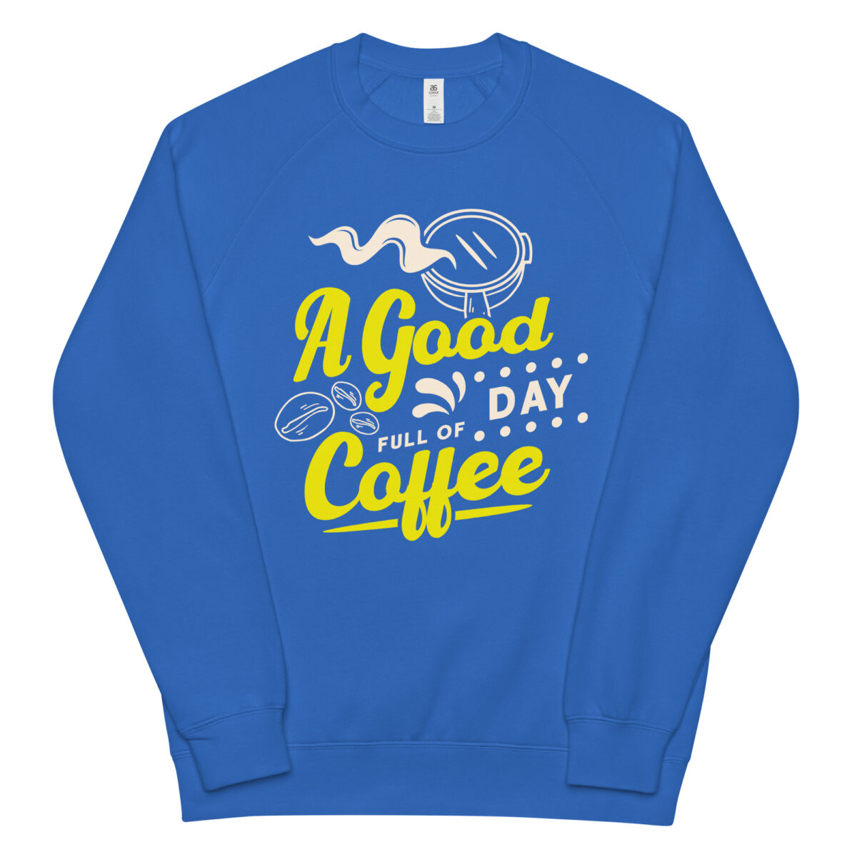 unisex raglan sweatshirt bright royal front 6442c02550644