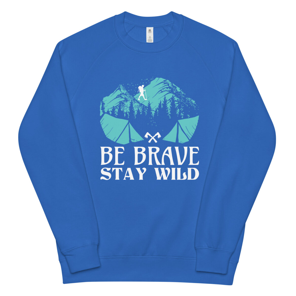 unisex raglan sweatshirt bright royal front 6442c0d53bf61