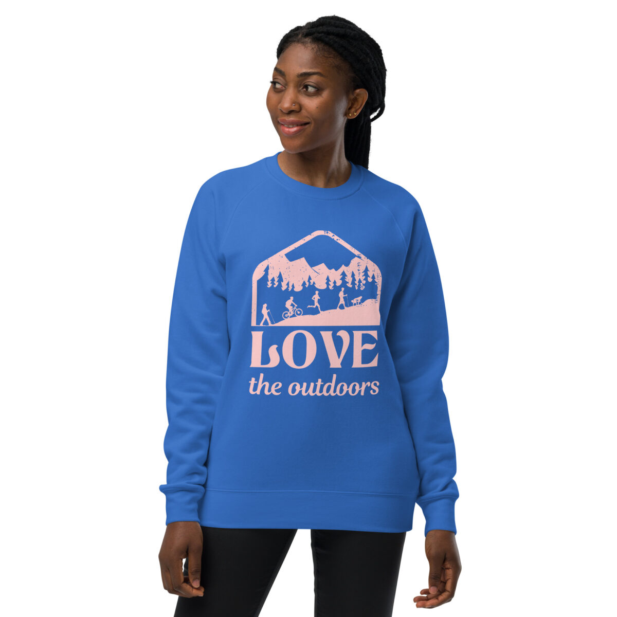 unisex raglan sweatshirt bright royal front 6442d17329b62