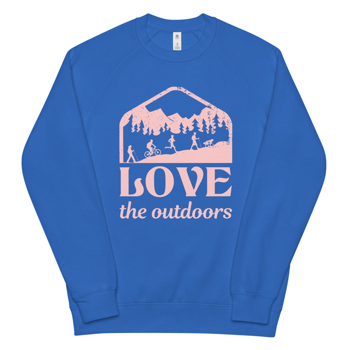 unisex raglan sweatshirt bright royal front 6442d17329c18