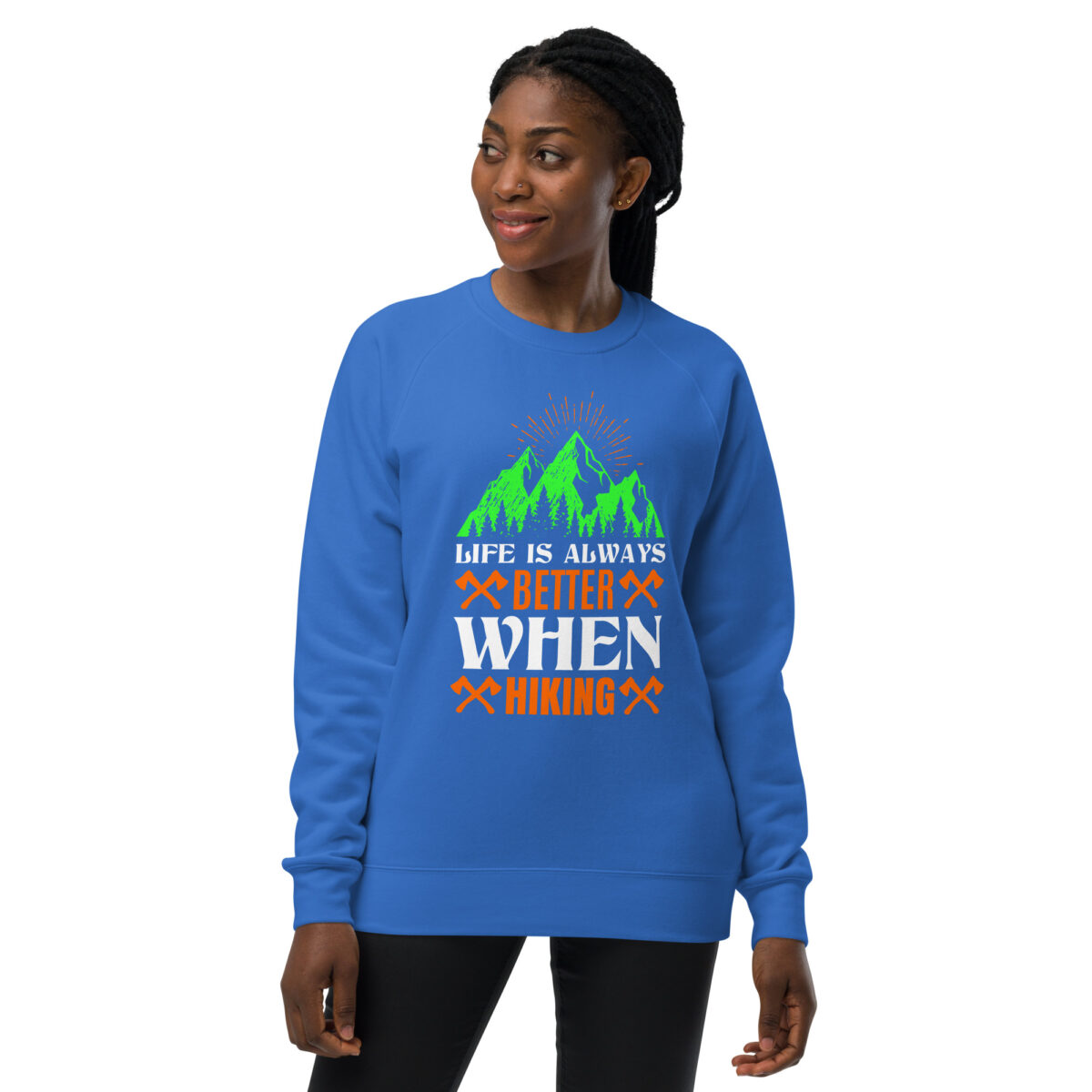 unisex raglan sweatshirt bright royal front 6442d3f74244d