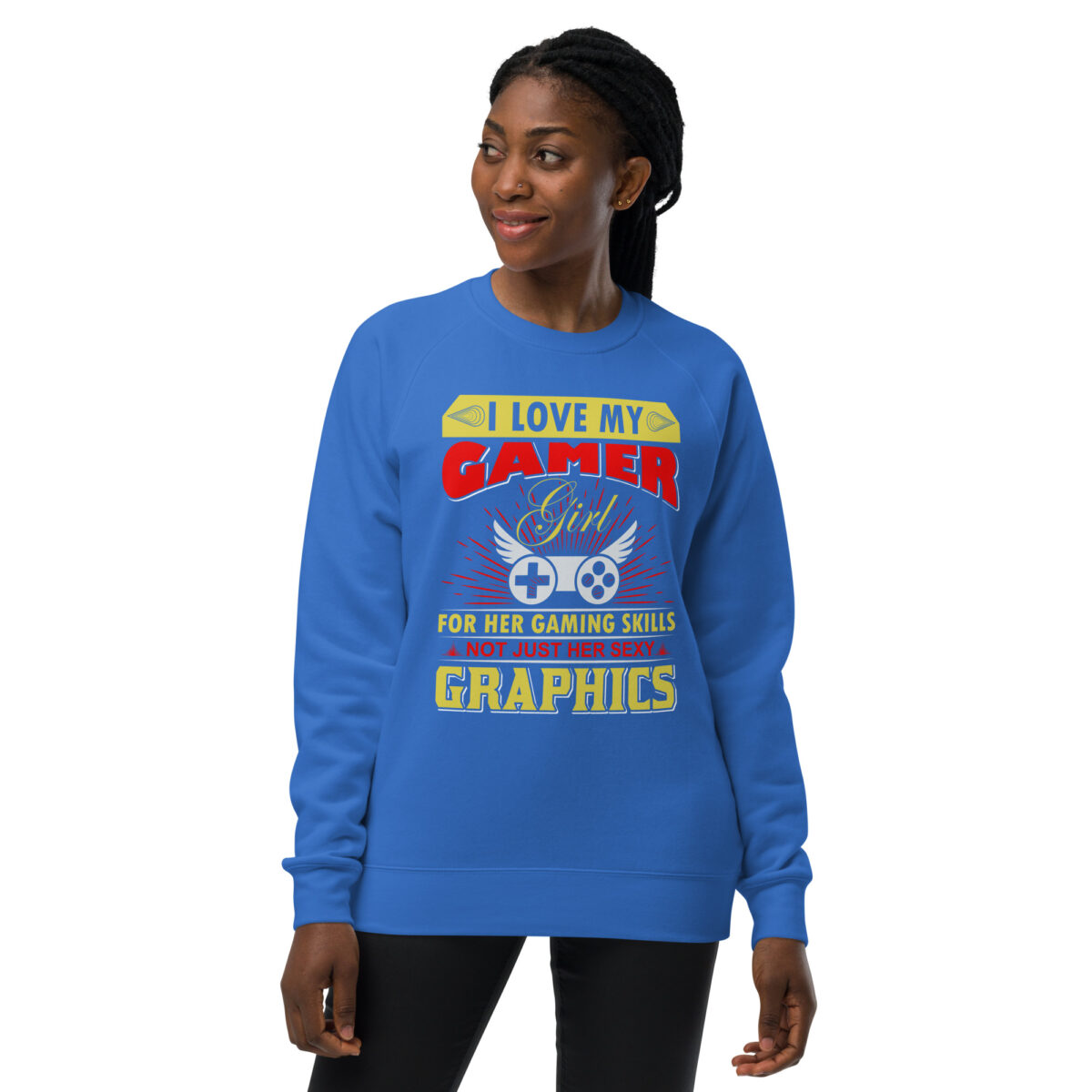 unisex raglan sweatshirt bright royal front 6443f0d60acb2