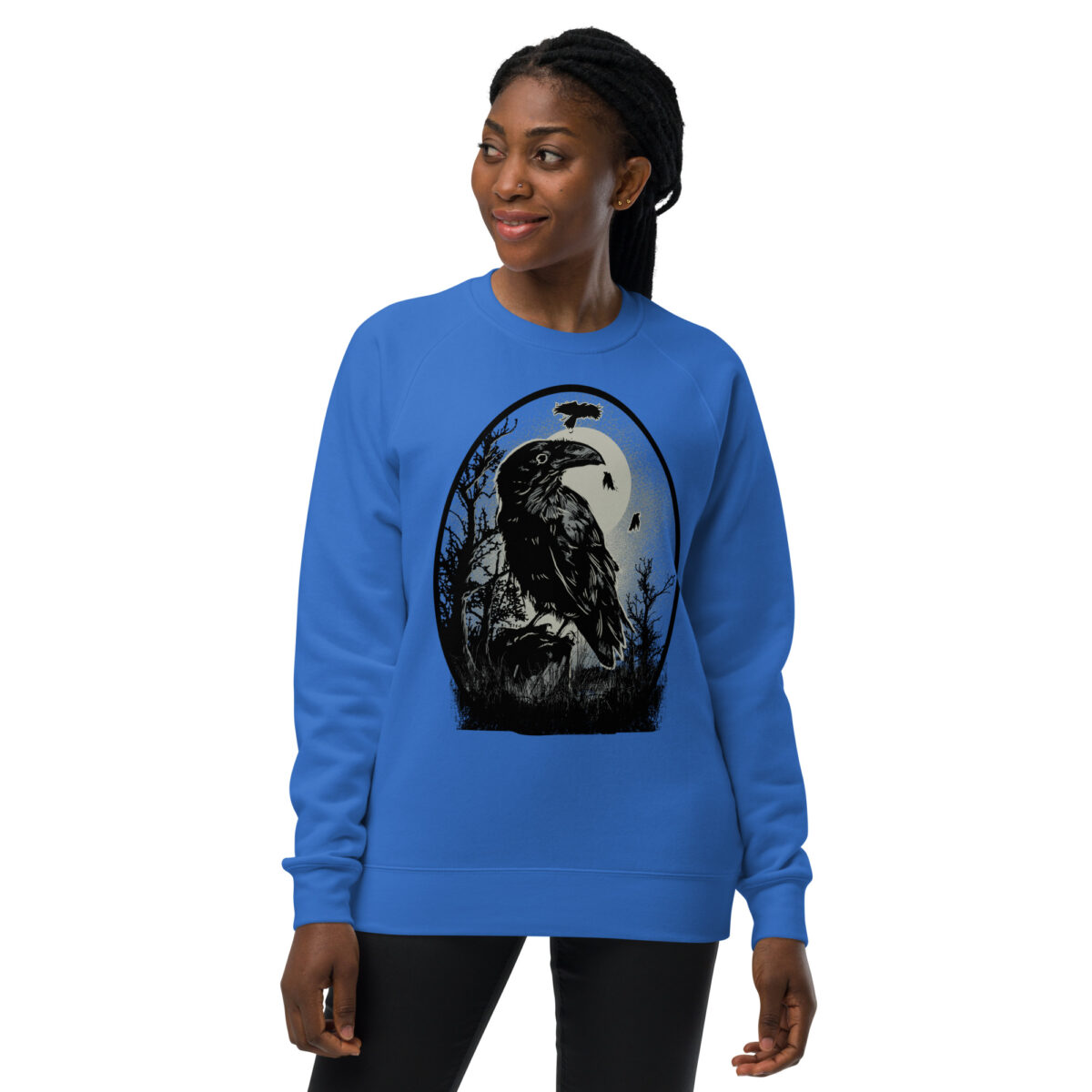 unisex raglan sweatshirt bright royal front 64465a1f3a452