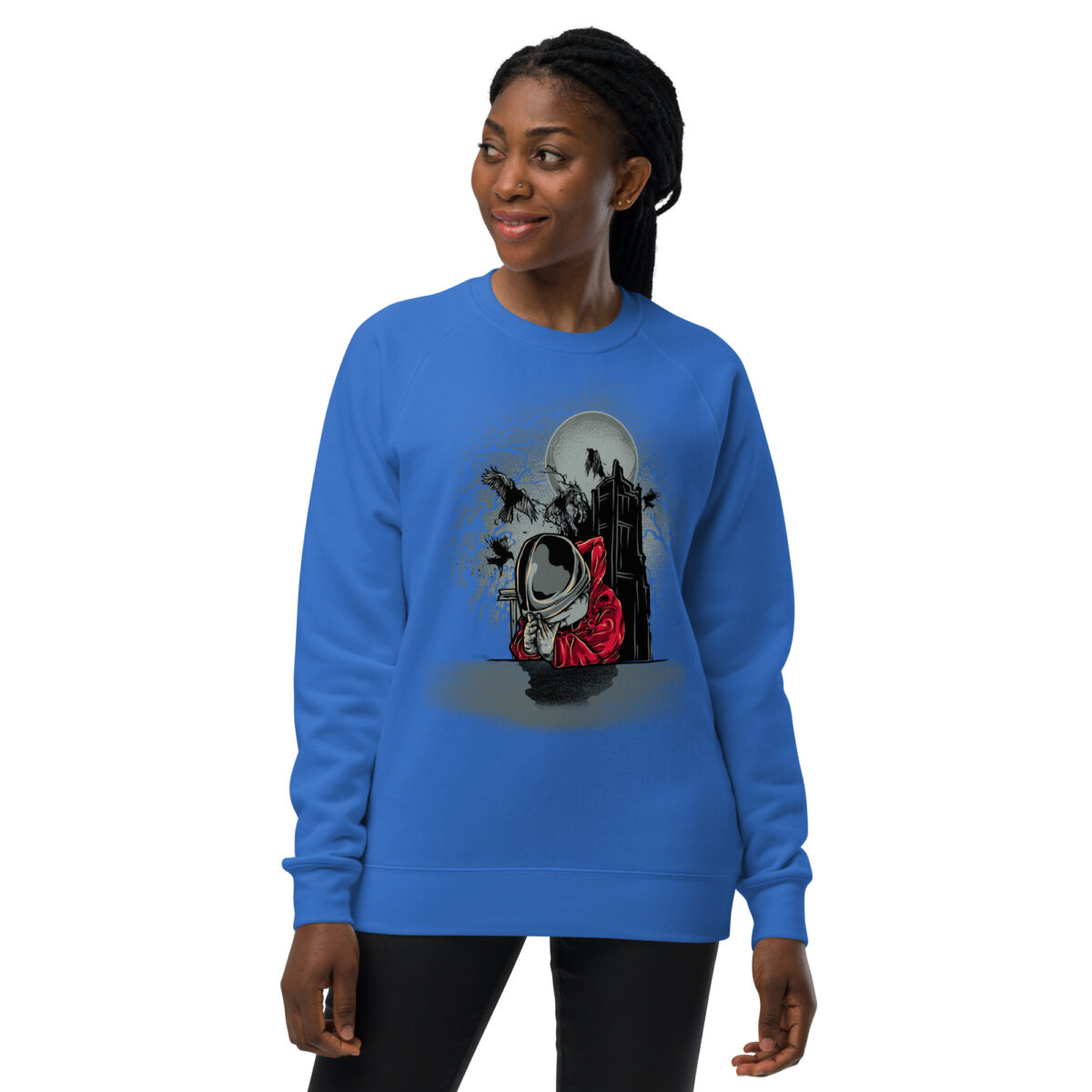 unisex raglan sweatshirt bright royal front 64465b421955f