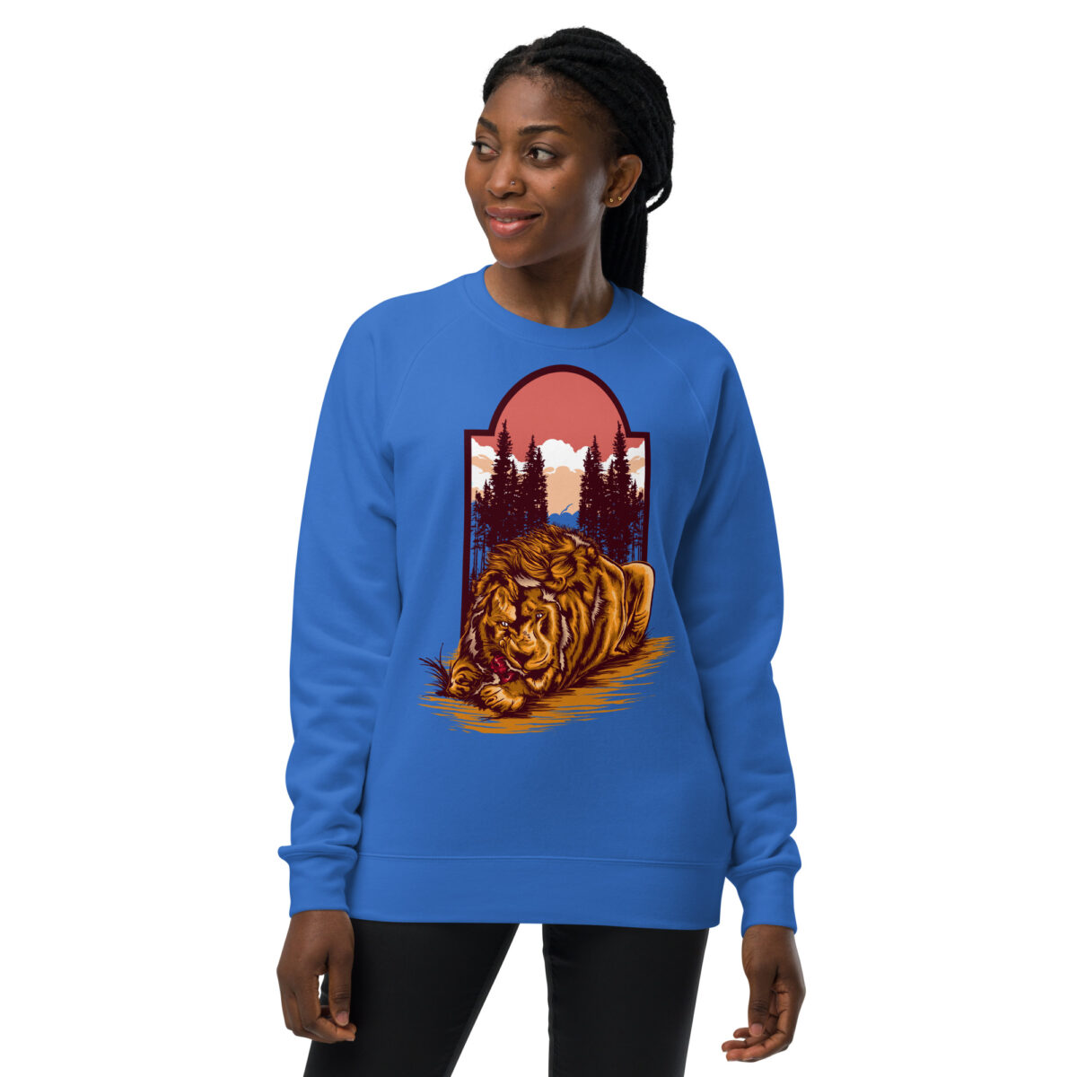 unisex raglan sweatshirt bright royal front 64466a3bc6e03