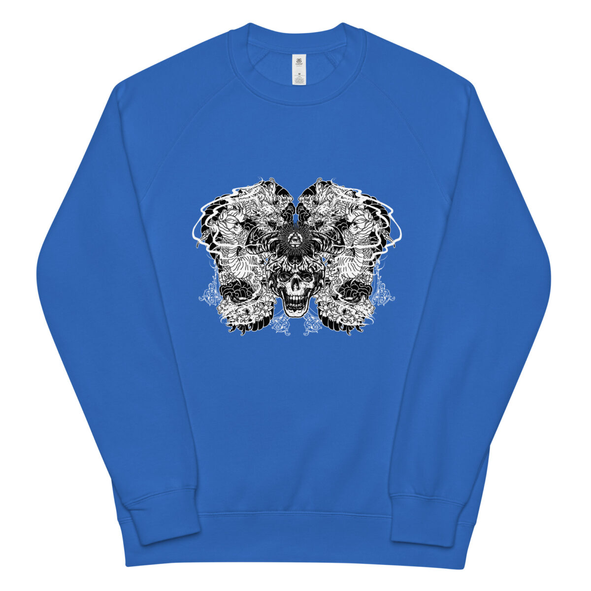 unisex raglan sweatshirt bright royal front 64466f4132ea9