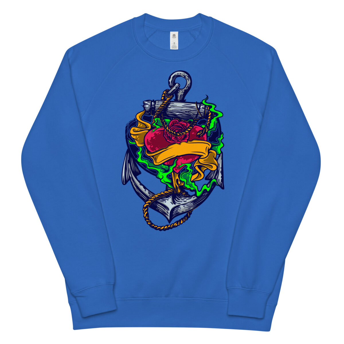 unisex raglan sweatshirt bright royal front 644672025d666