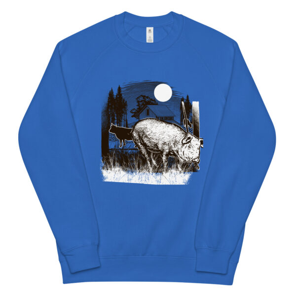 unisex raglan sweatshirt bright royal front 644674f2139cd