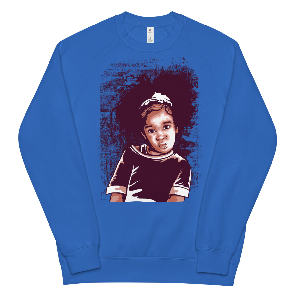 unisex raglan sweatshirt bright royal front 6446791337340